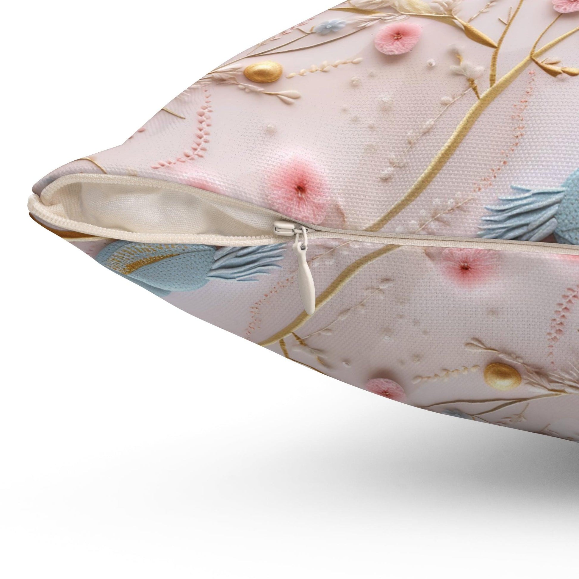 Enchanting 3D Faux Embroidery Birds and Flowers Throw Pillow Artistry Meets Comfort Home Decor New House Couple Gift Housewarming Gift, New House Gift - MRSBYVALLE