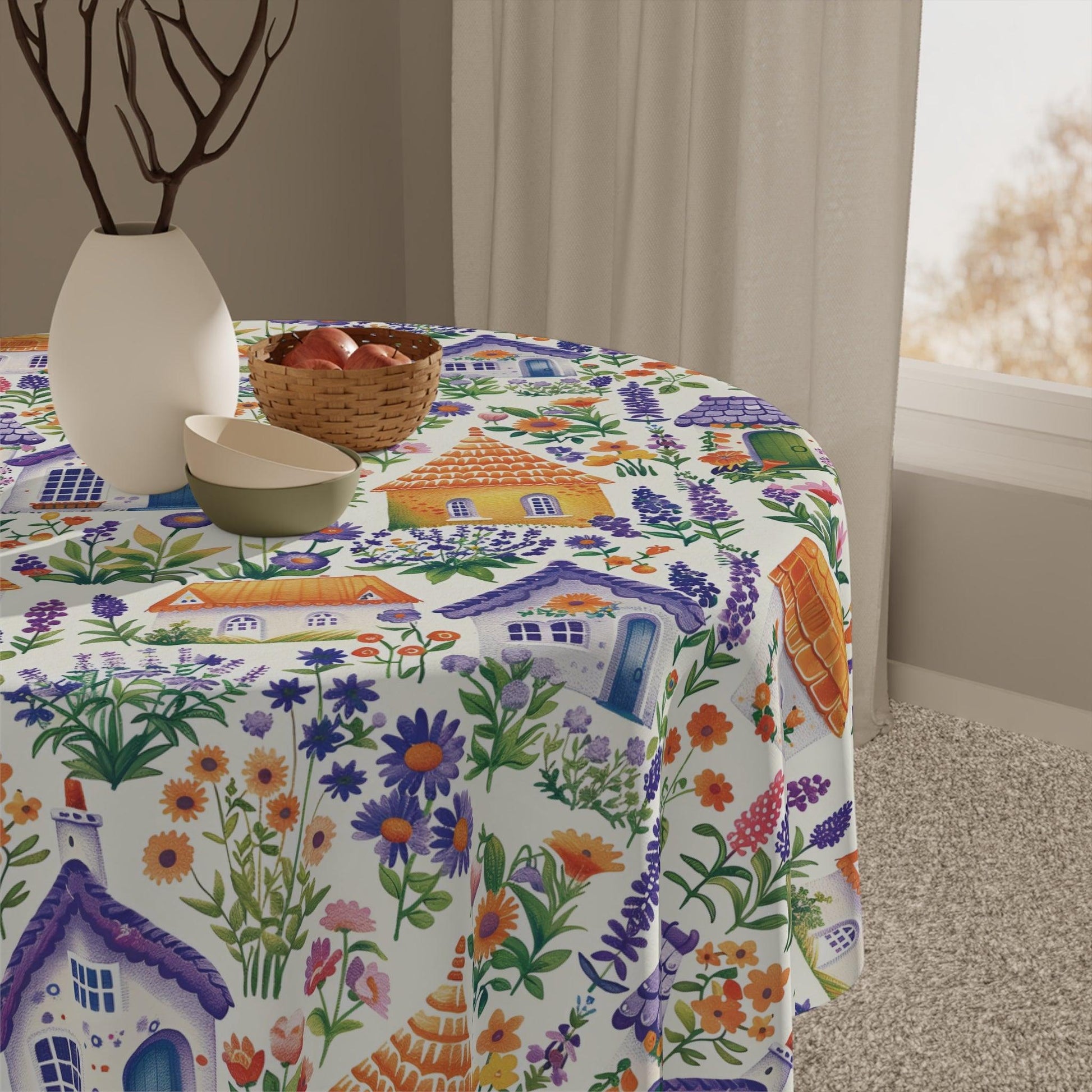 Enchanting Cottagecore Garden Homes Tablecloth Perfect for Rustic Elegance and Nature-Inspired Dining Elegant Home, Weddings, Birthdays all Events Durable & Stylish for All Occasions - MRSBYVALLE
