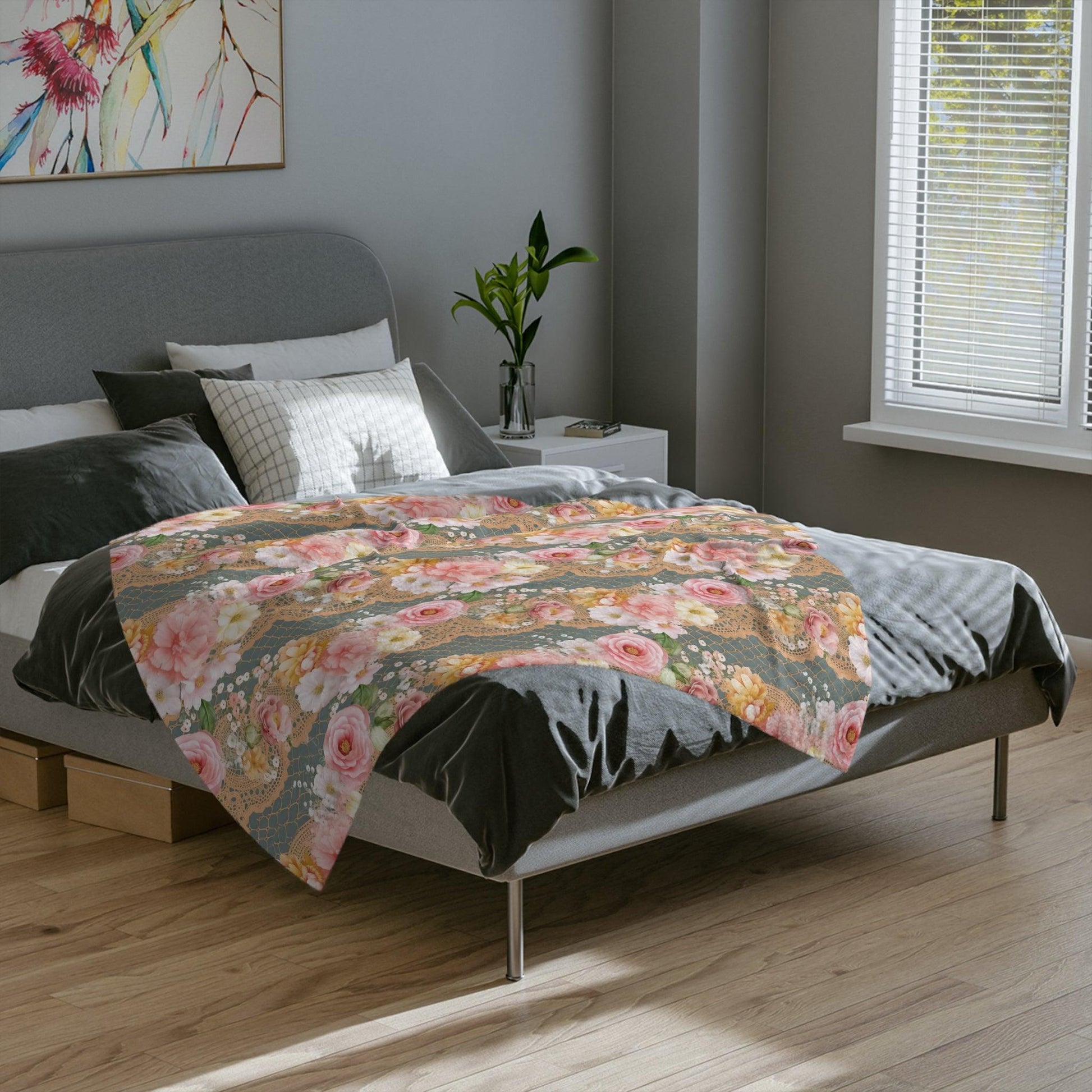 Floral Pink Velveteen Microfiber Blanket Pink Dreams 3D Illusion Floral Velveteen Microfiber Blanket Luxurious Comfort Meets Enchanting Design Housewarming Gift Throw - MRSBYVALLE