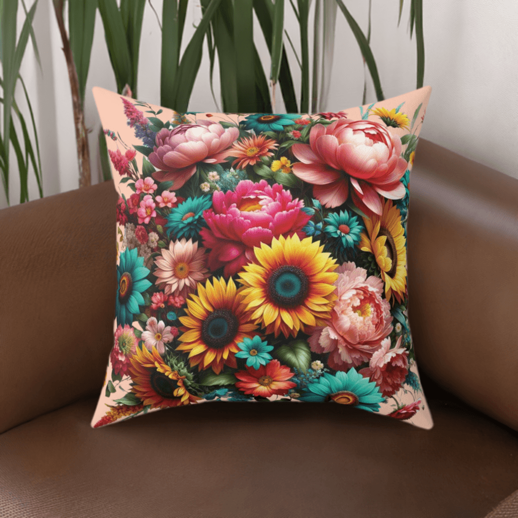 Floral Square Pillow with Unique Add a Touch of Elegance and Comfort to Your Living Space with Our Soft and Decorative Cushion for Living Room, Bedroom or Housewarming Gift New House, Bridal Shower Gift - MRSBYVALLE