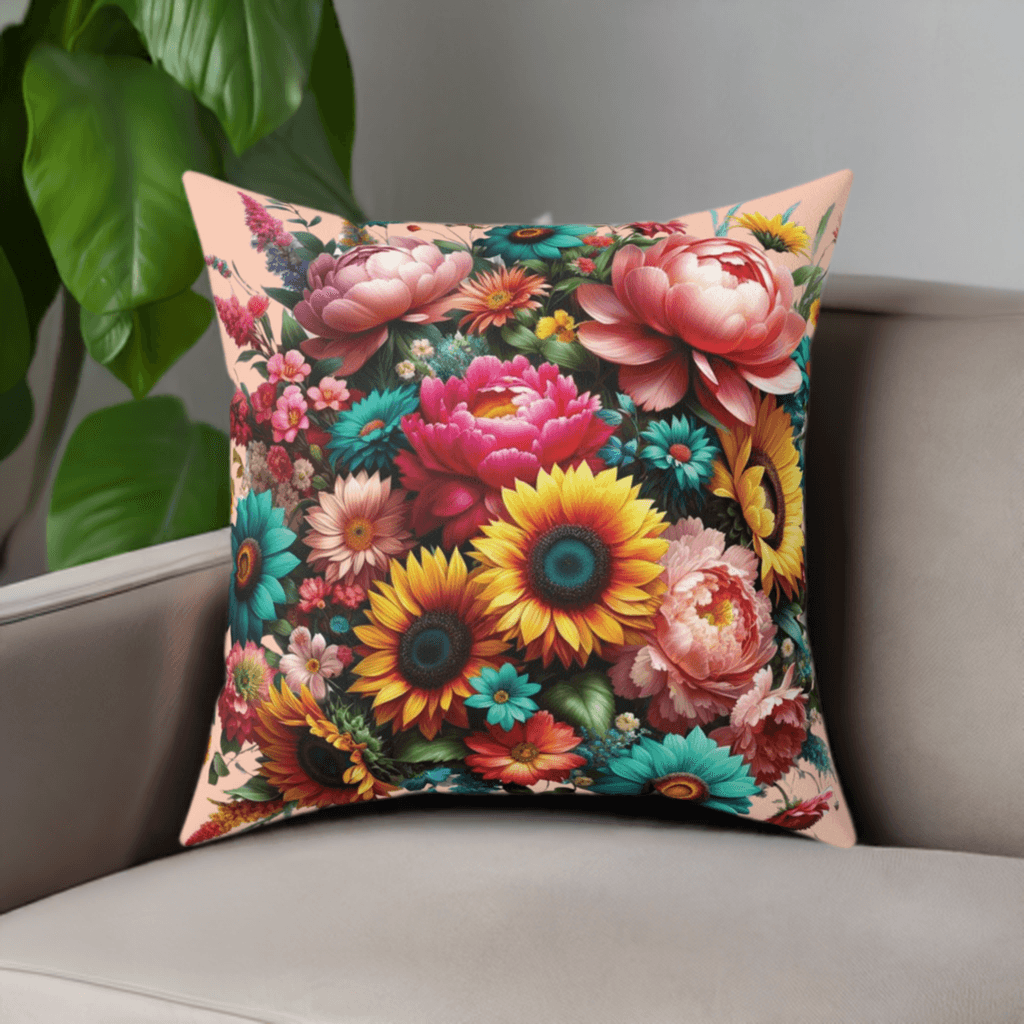 Floral Square Pillow with Unique Add a Touch of Elegance and Comfort to Your Living Space with Our Soft and Decorative Cushion for Living Room, Bedroom or Housewarming Gift New House, Bridal Shower Gift - MRSBYVALLE