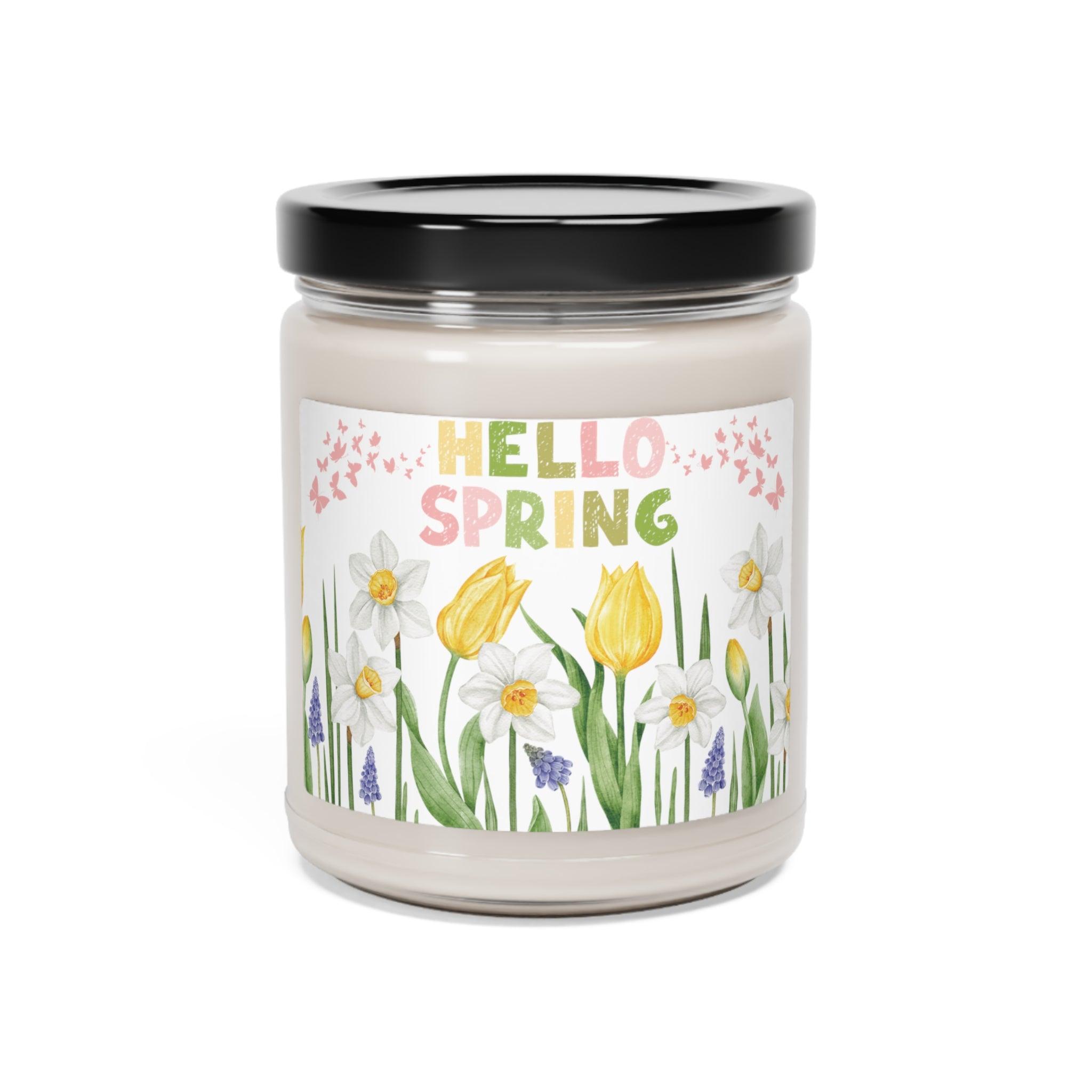 Hello Spring Fun Candle 9oz Perfect for Relaxation & Home Ambiance Scented Soy Candle, 9oz, Wedding, Bridal Shower, Mother's Day Gift - MRSBYVALLE