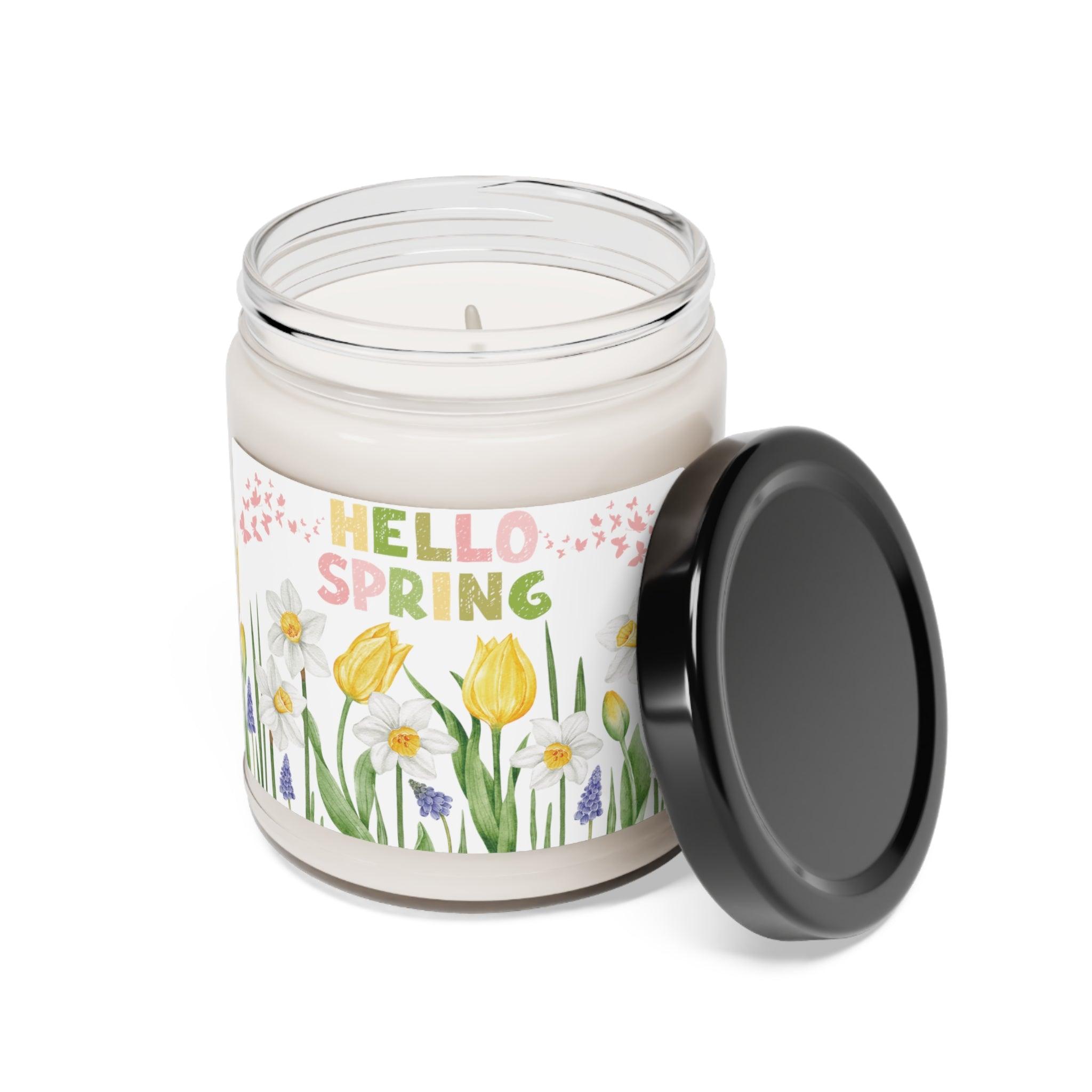 Hello Spring Fun Candle 9oz Perfect for Relaxation & Home Ambiance Scented Soy Candle, 9oz, Wedding, Bridal Shower, Mother's Day Gift - MRSBYVALLE