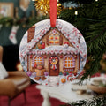 Gingerbread Man House Cross-Stitch Design - Charming Handmade Embroidery Pattern Acrylic Ornament with Ribbon| Home Decor| Gift for Her - MRSBYVALLE
