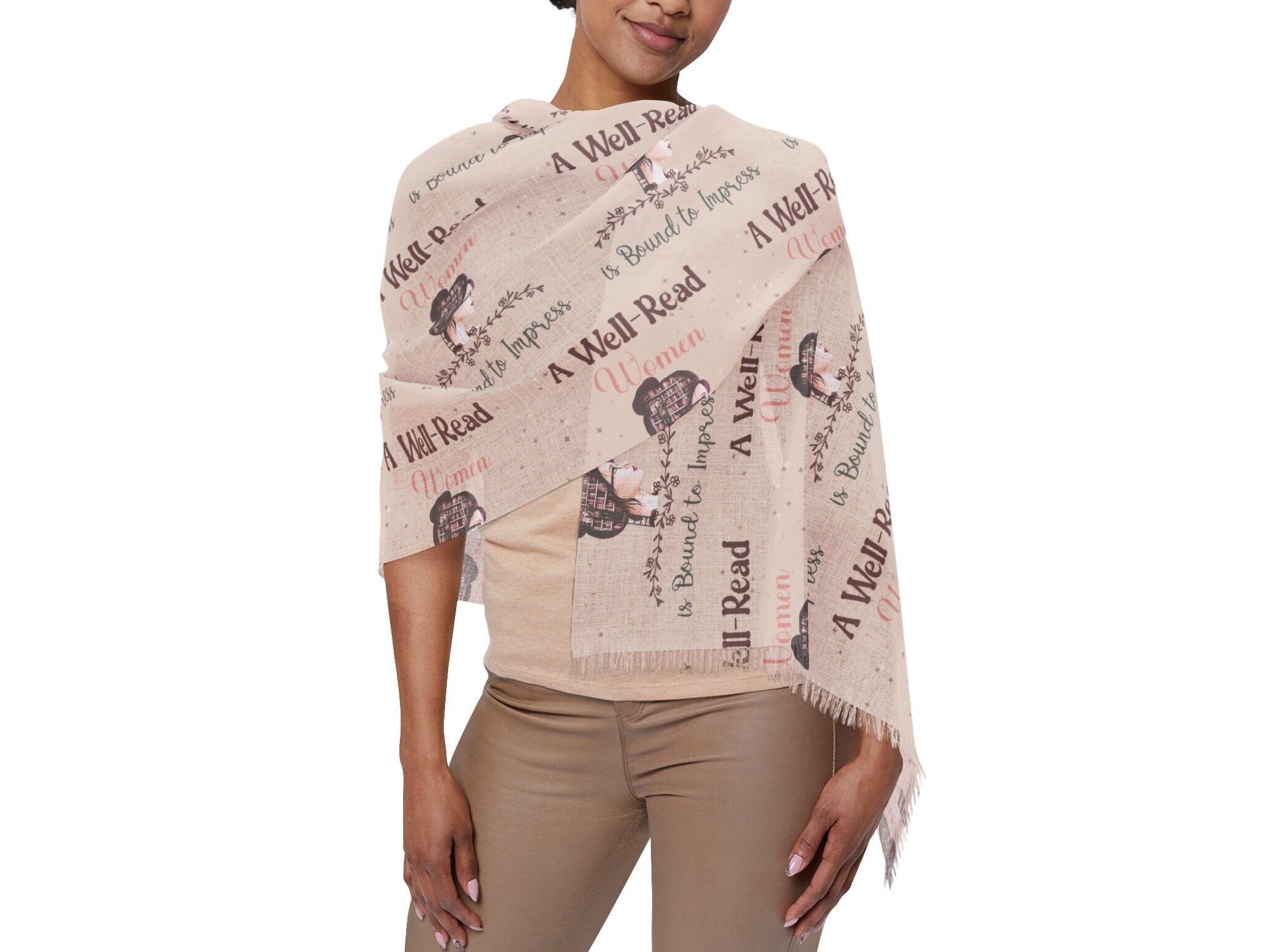 Bound to Impress Book Well-Read Woman Lightweight Scarf Literary Elegance Well-Read Woman' Statement Scarf| Gift for Book Lover Elegant - MRSBYVALLE