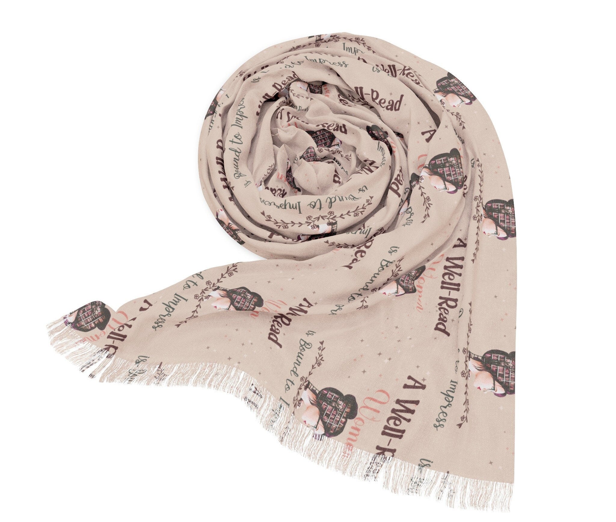 Bound to Impress Book Well-Read Woman Lightweight Scarf Literary Elegance Well-Read Woman' Statement Scarf| Gift for Book Lover Elegant - MRSBYVALLE