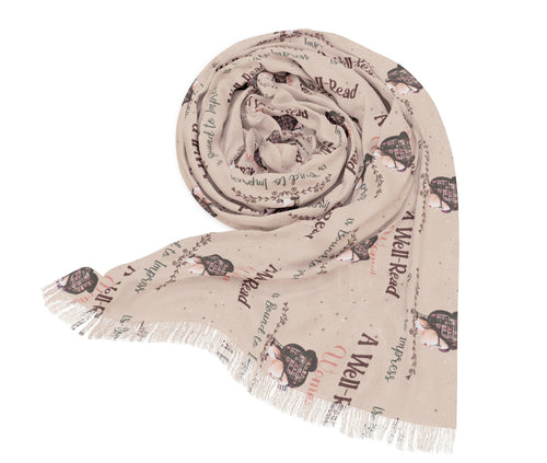 Bound to Impress Book Well-Read Woman Lightweight Scarf Literary Elegance Well-Read Woman' Statement Scarf| Gift for Book Lover Elegant - MRSBYVALLE