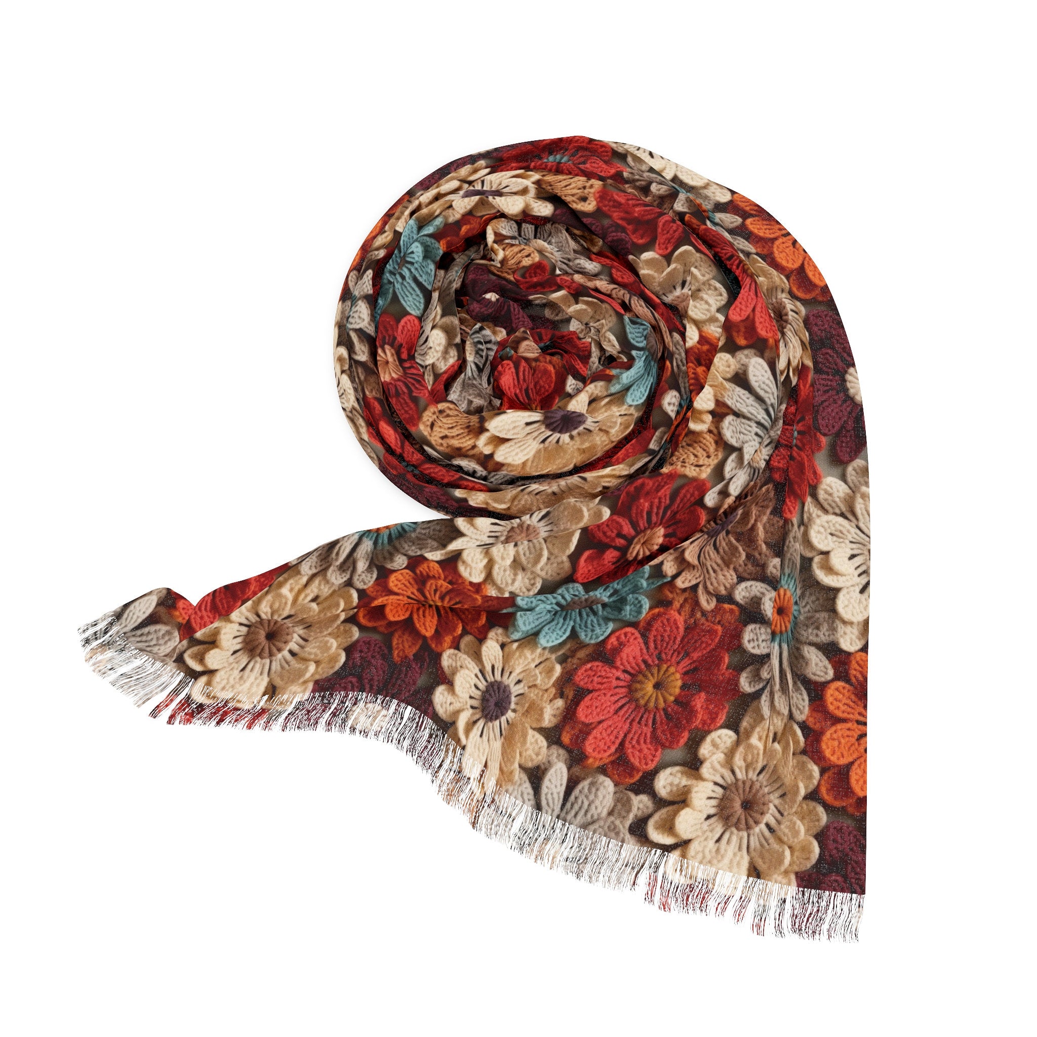 Blossom Elegance Lightweight Floral Scarf for All Seasons Crochet Design Blossom Breeze Delicate Floral Evening Shawl Lightweight Floral - MRSBYVALLE