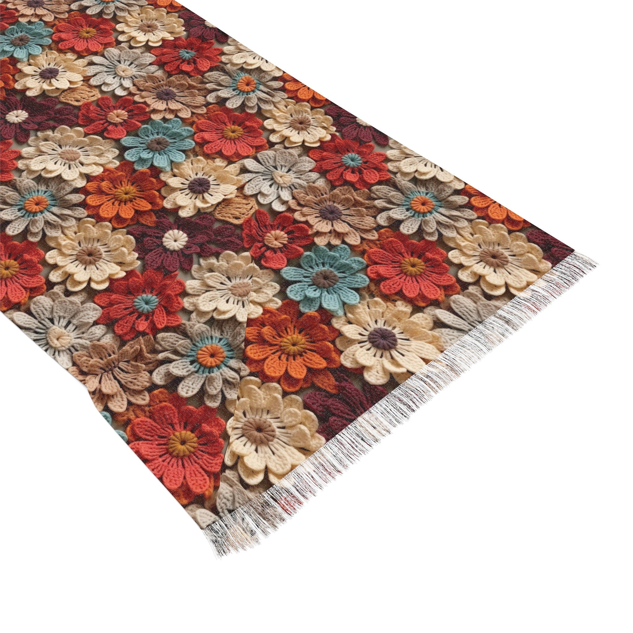 Blossom Elegance Lightweight Floral Scarf for All Seasons Crochet Design Blossom Breeze Delicate Floral Evening Shawl Lightweight Floral - MRSBYVALLE