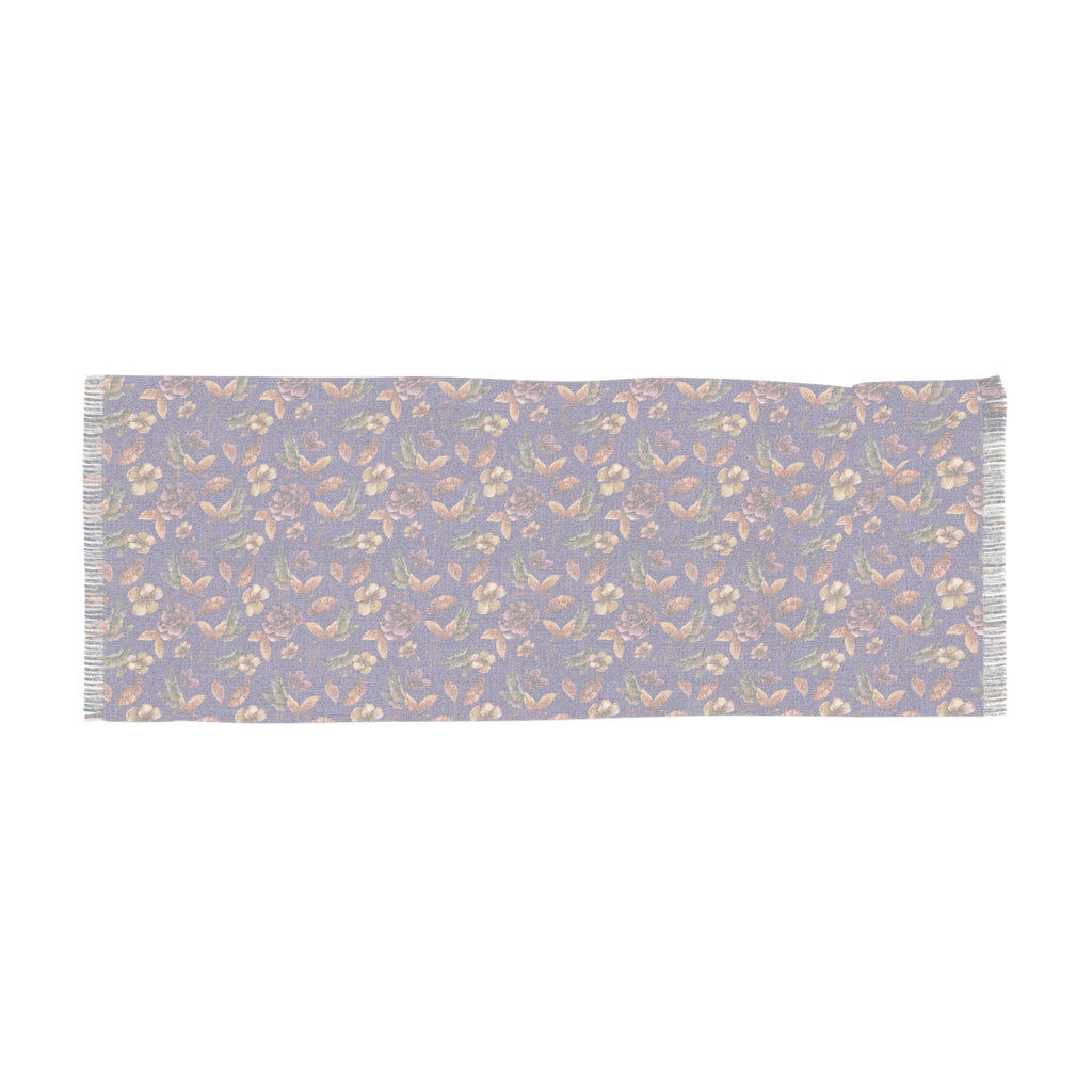Purple and Orange Blossom Elegance Lightweight Floral Scarf for All Seasons Elegant Blossom Floral Evening Shawl Lightweight Floral - MRSBYVALLE