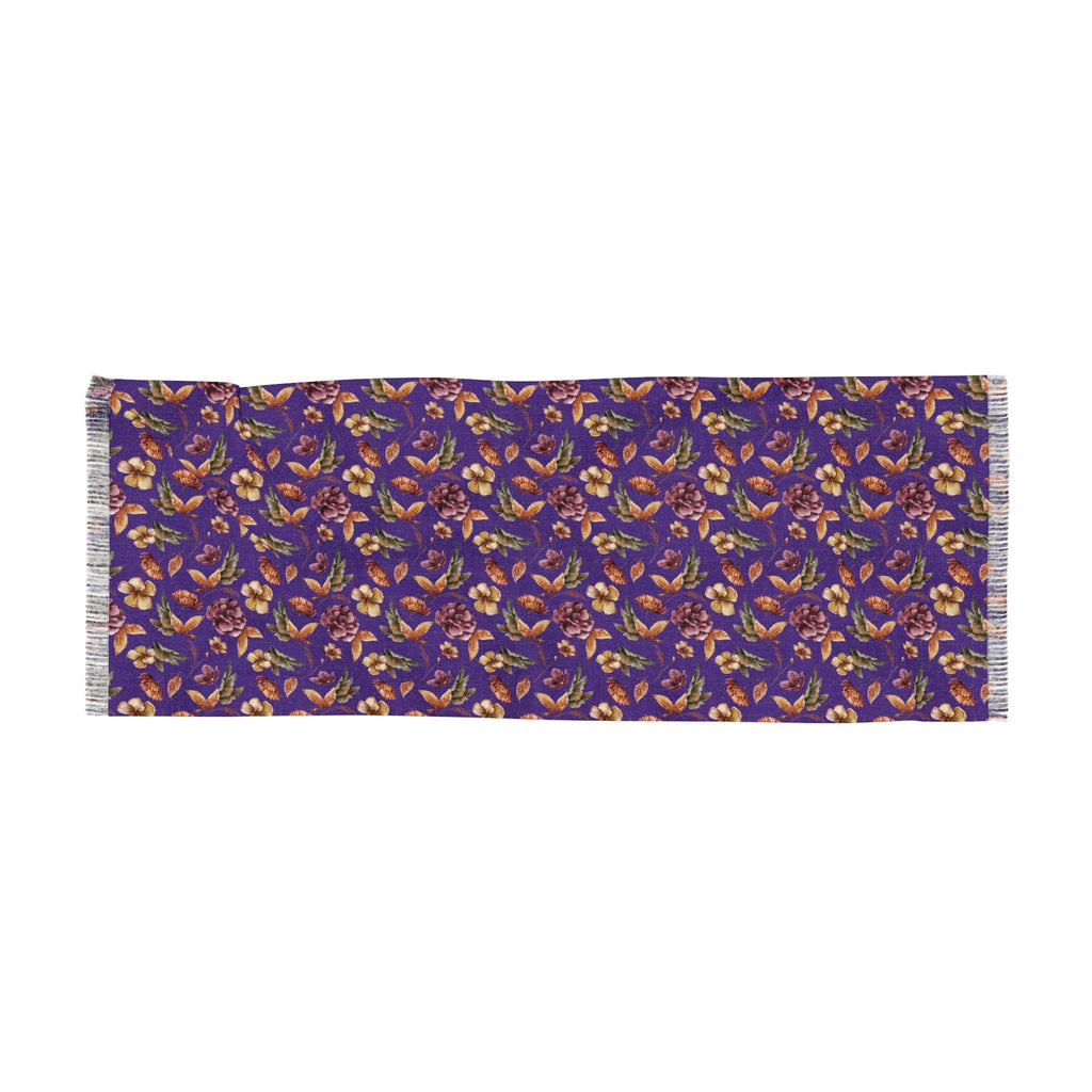 Purple and Orange Blossom Elegance Lightweight Floral Scarf for All Seasons Elegant Blossom Floral Evening Shawl Lightweight Floral - MRSBYVALLE