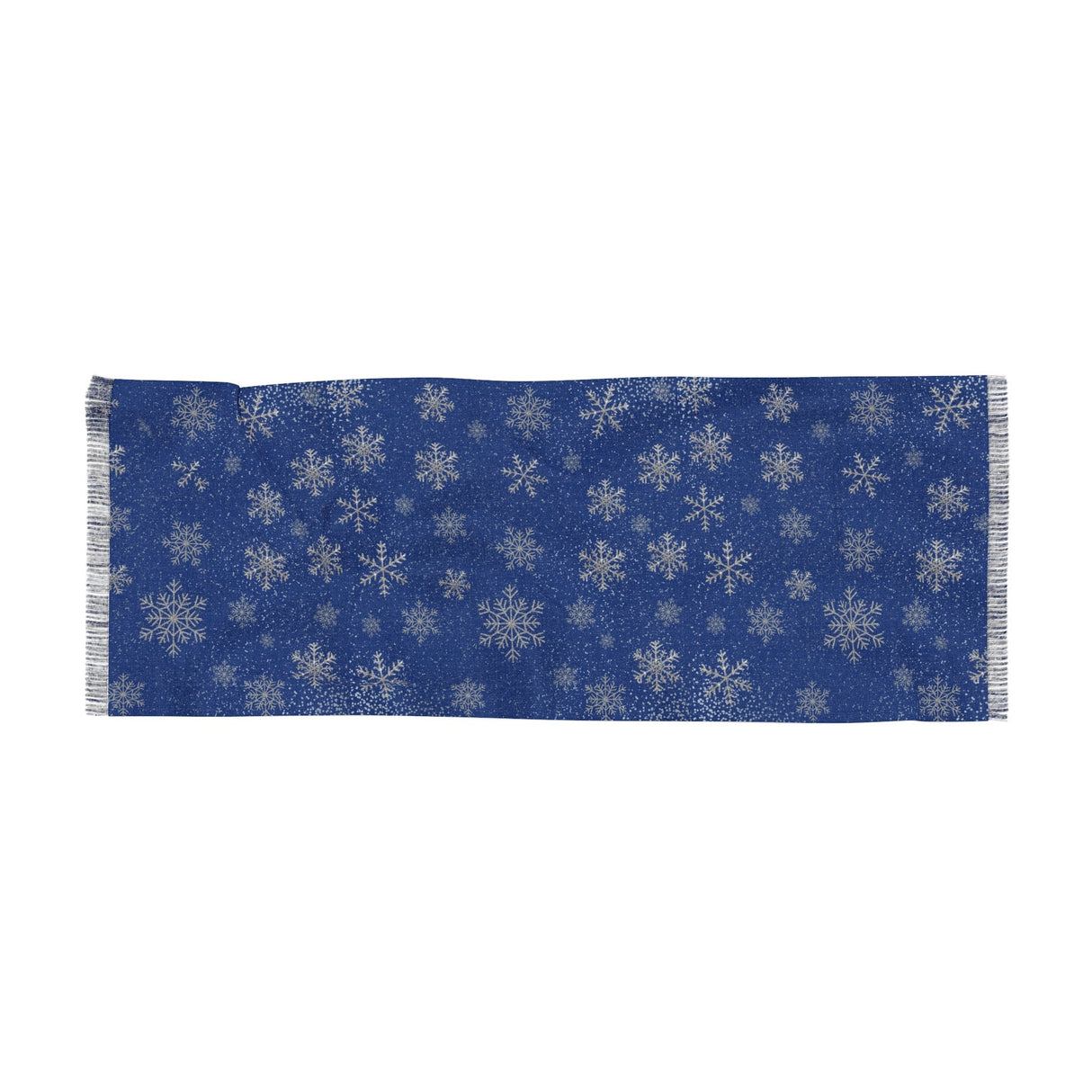 Midnight Frost Navy & Silver Snowflakes Scarf Lightweight Starry Snowfall Navy Silver Snowflakes Elegance Scarf All Seasons - MRSBYVALLE