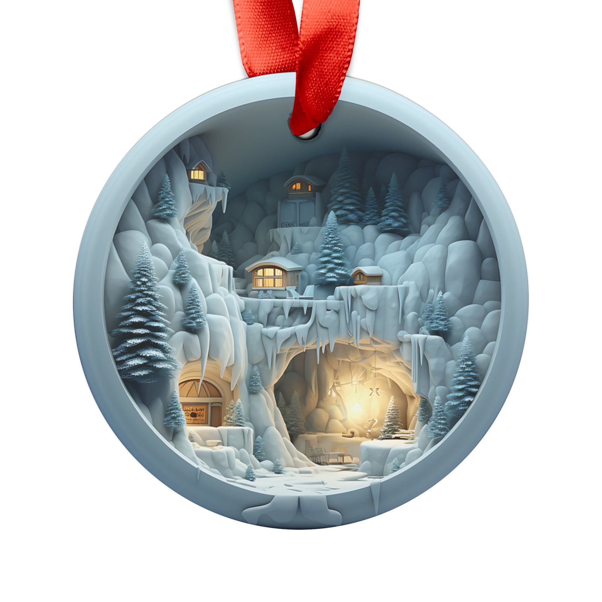 Blue Magical Christmas Village Faux Illusion 3D Ornament Acrylic Ornament  Your Holidays Discover our Homestead Home Decor Clients Gift - MRSBYVALLE