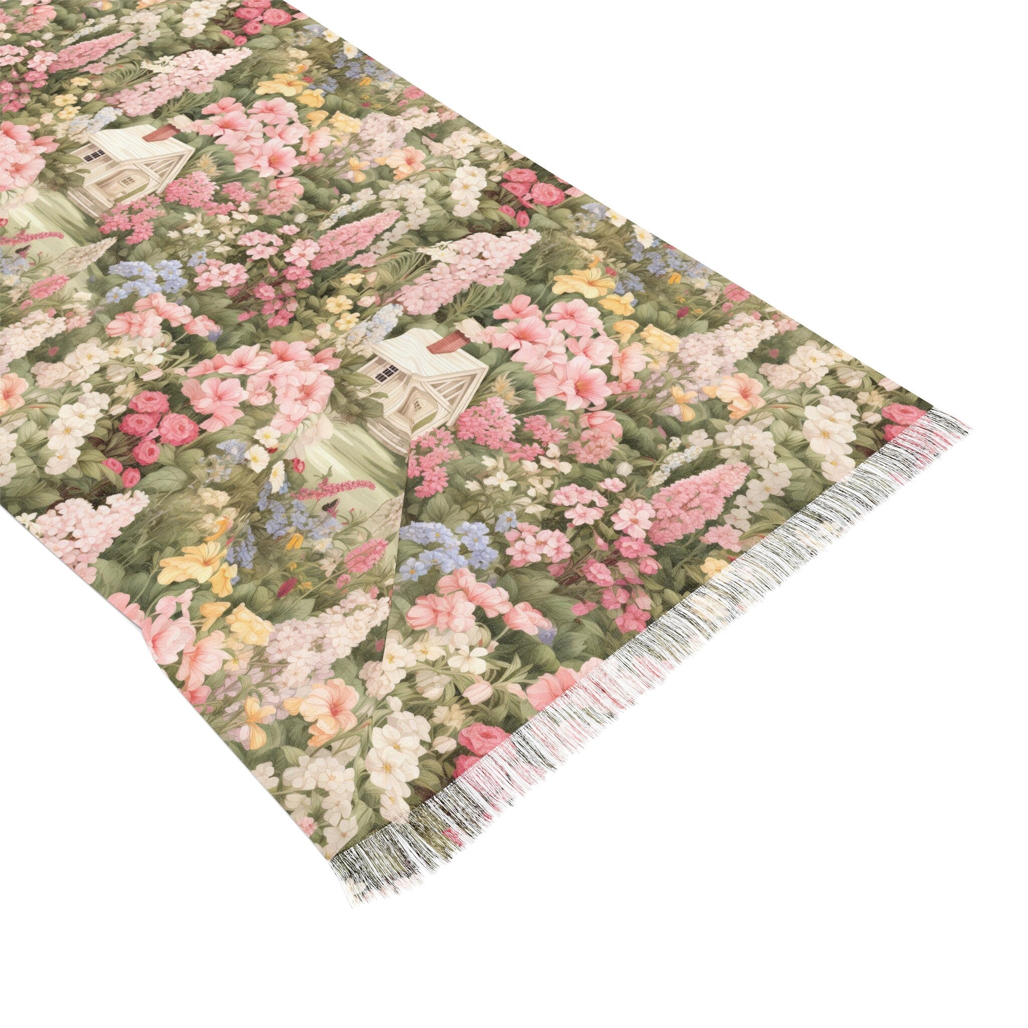 Charming Vintage Cottage Pink Scarf A Timeless Fashion Accessory Lightweight Elegant Timeless Perfect for Party, Wedding all occasion - MRSBYVALLE