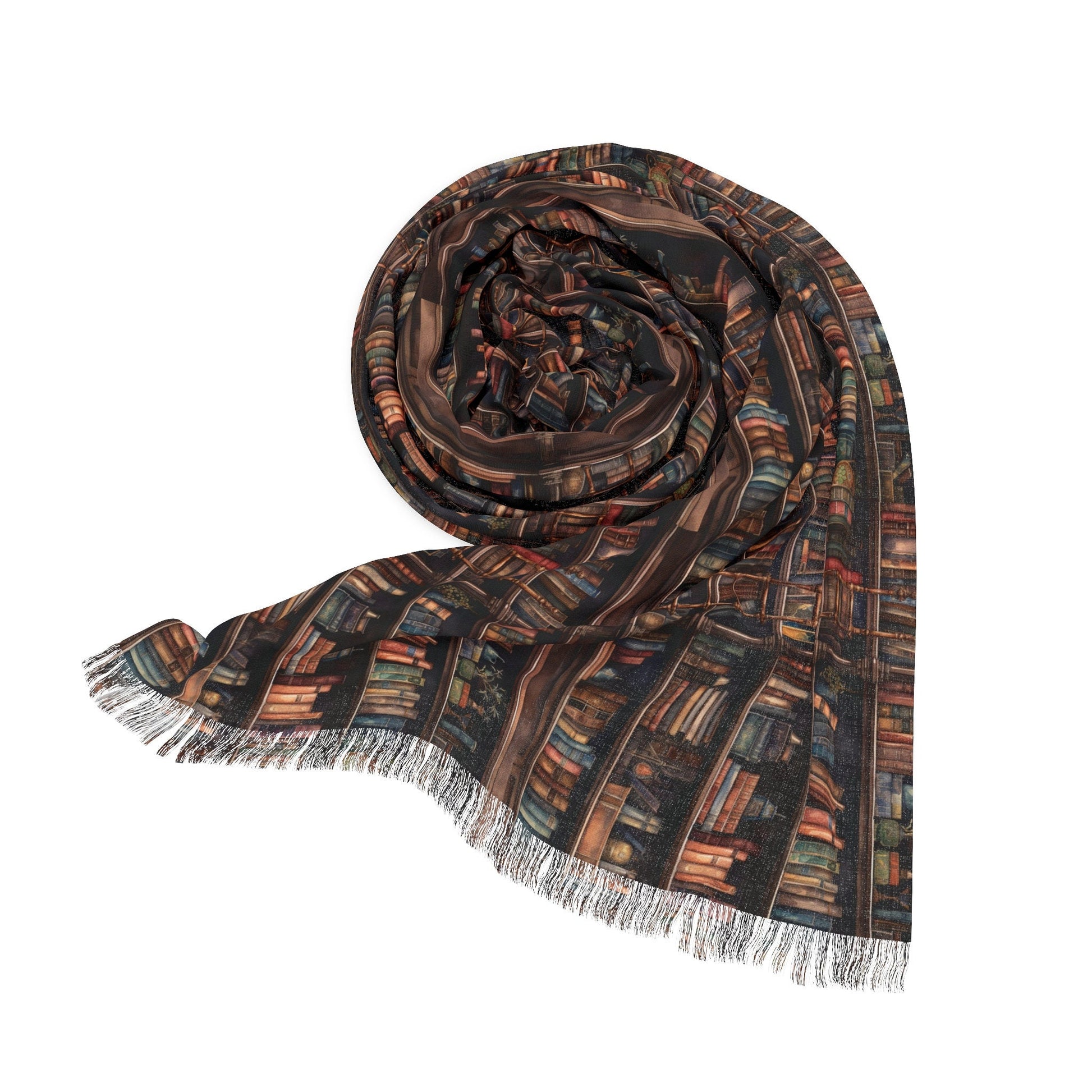 Stylish Bookshelf with Books Print Scarf, 27x73 Inches Lightweight and Fashionable Accessory for Book Lovers, Book Club All season - MRSBYVALLE