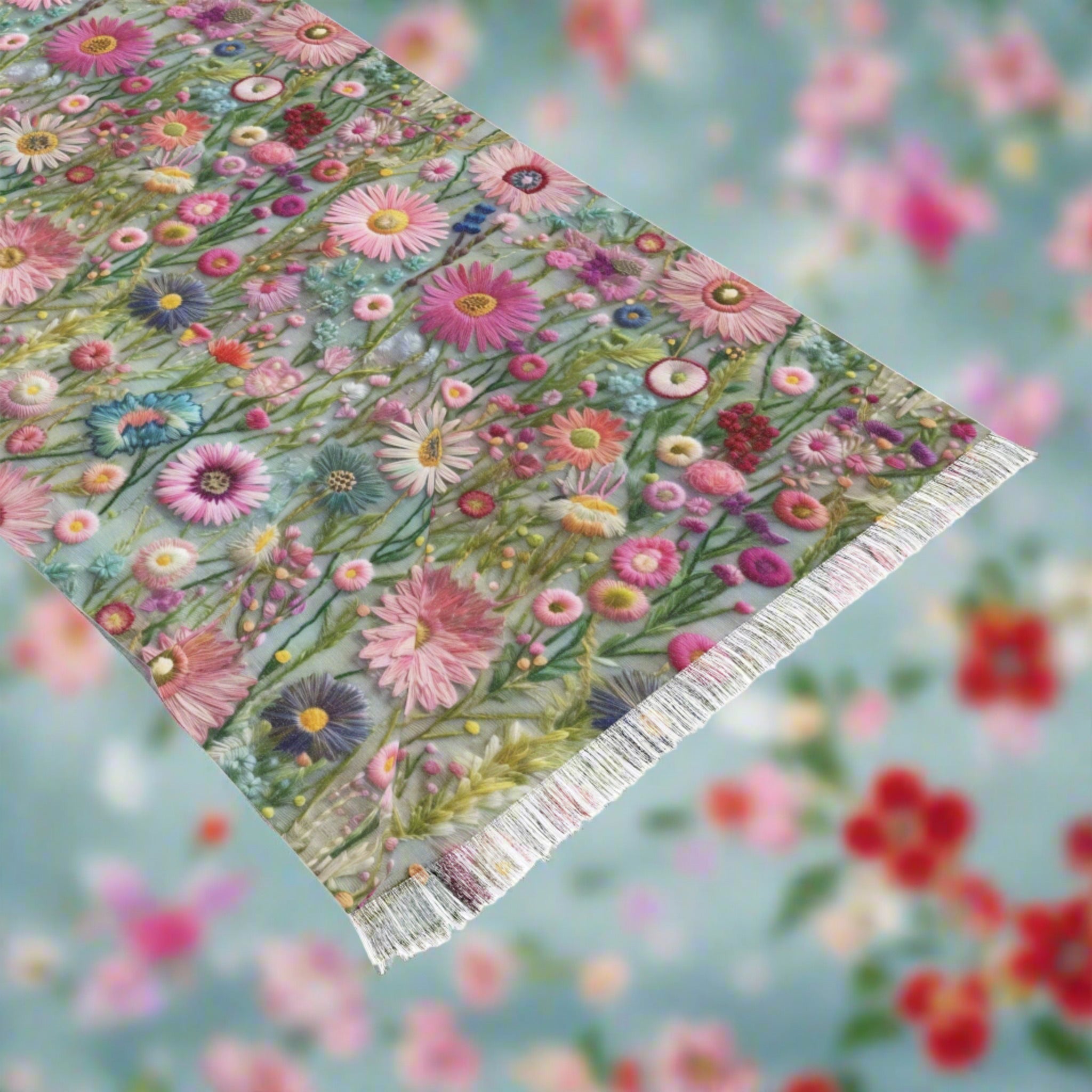 Pastel Floral Lightweight Scarf Elegant and Airy, Perfect for All Seasons, Fashion Accessory for All Seasons, Wedding, Anniversary - MRSBYVALLE