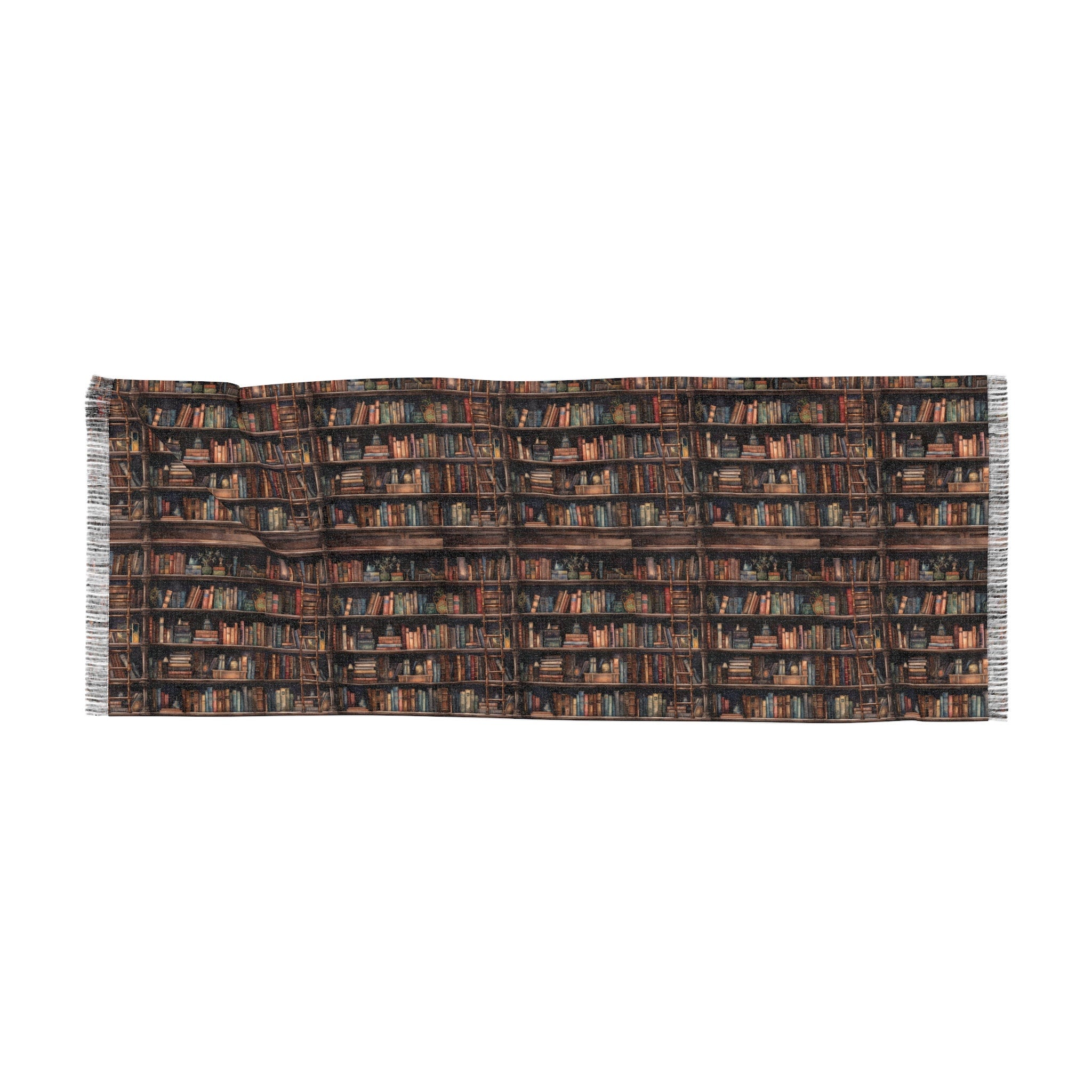 Stylish Bookshelf with Books Print Scarf, 27x73 Inches Lightweight and Fashionable Accessory for Book Lovers, Book Club All season - MRSBYVALLE