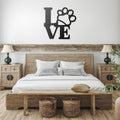 Love and Paw Print Metal Sign Cherish Your Love A Heartwarming Addition to Your Home Decor, Ideal for Pet Lovers Perfect Home Decor Accent for Pet Lovers - MRSBYVALLE