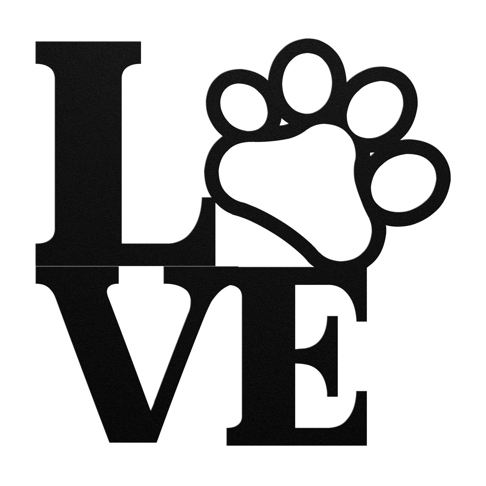 Love and Paw Print Metal Sign Cherish Your Love A Heartwarming Addition to Your Home Decor, Ideal for Pet Lovers Perfect Home Decor Accent for Pet Lovers - MRSBYVALLE
