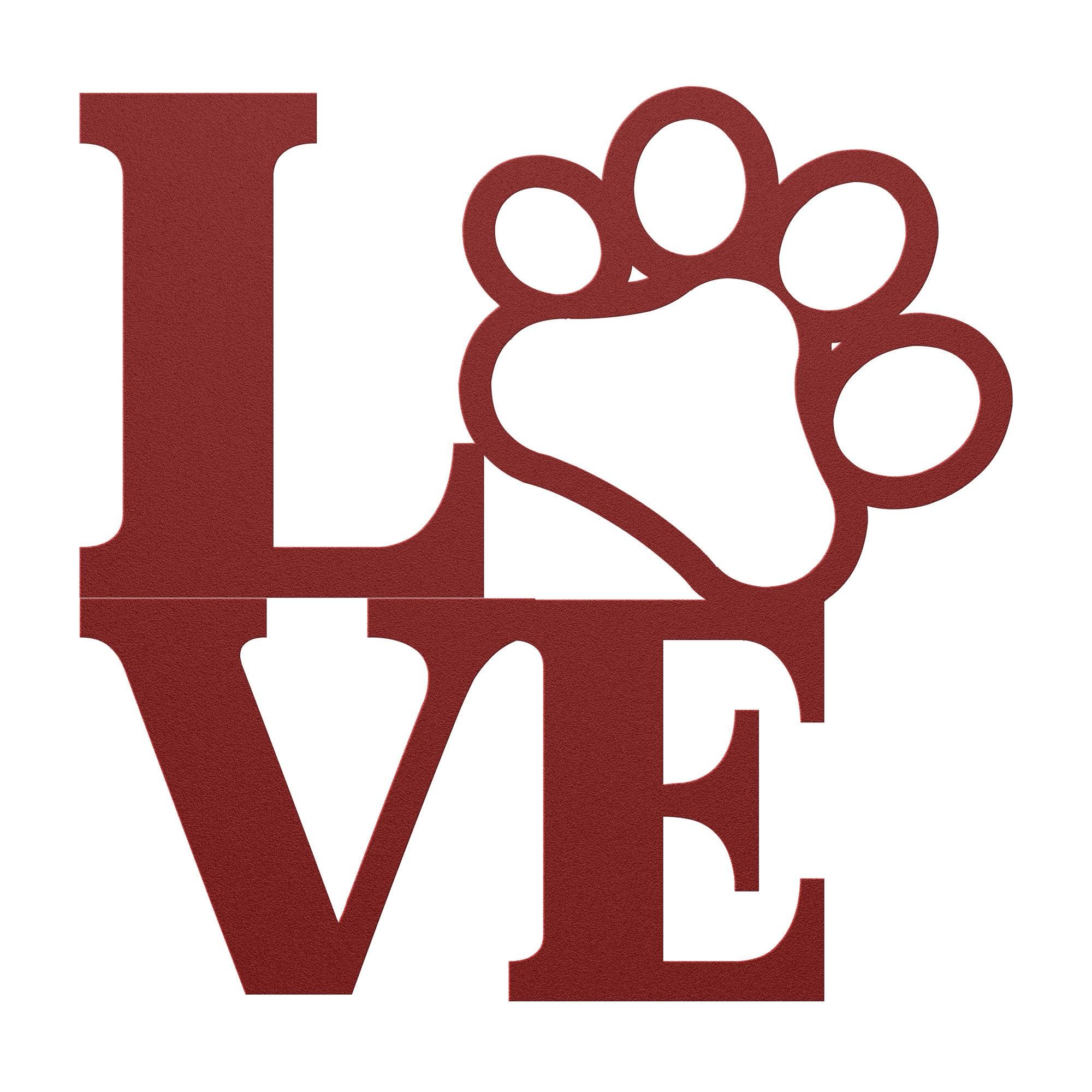 Love and Paw Print Metal Sign Cherish Your Love A Heartwarming Addition to Your Home Decor, Ideal for Pet Lovers Perfect Home Decor Accent for Pet Lovers - MRSBYVALLE