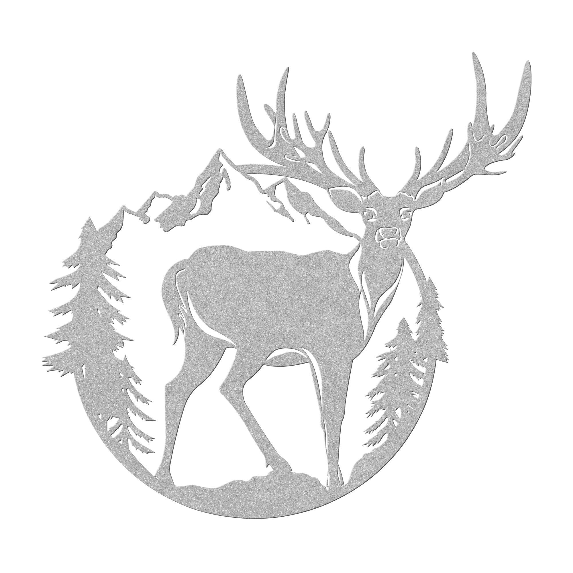 Majestic Mountain Deer Metal Sign: Rustic Wildlife Decor for Home & Cabin - Durable Steel Wall Art in 4 Sizes & Colors for Outdoor Lovers & Nature Enthusiasts - MRSBYVALLE