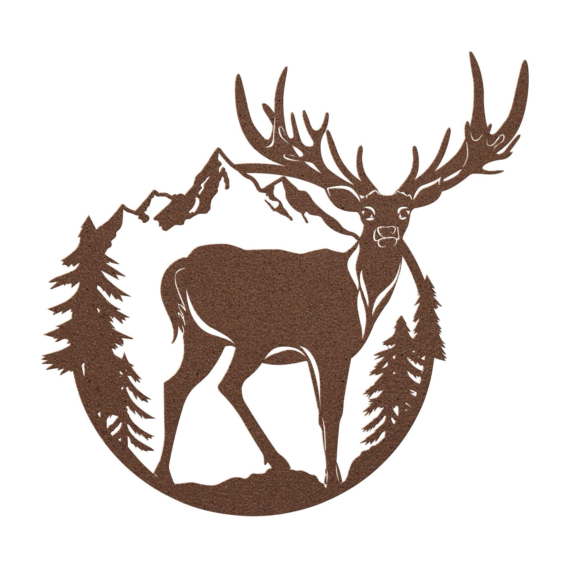 Majestic Mountain Deer Metal Sign: Rustic Wildlife Decor for Home & Cabin - Durable Steel Wall Art in 4 Sizes & Colors for Outdoor Lovers & Nature Enthusiasts - MRSBYVALLE