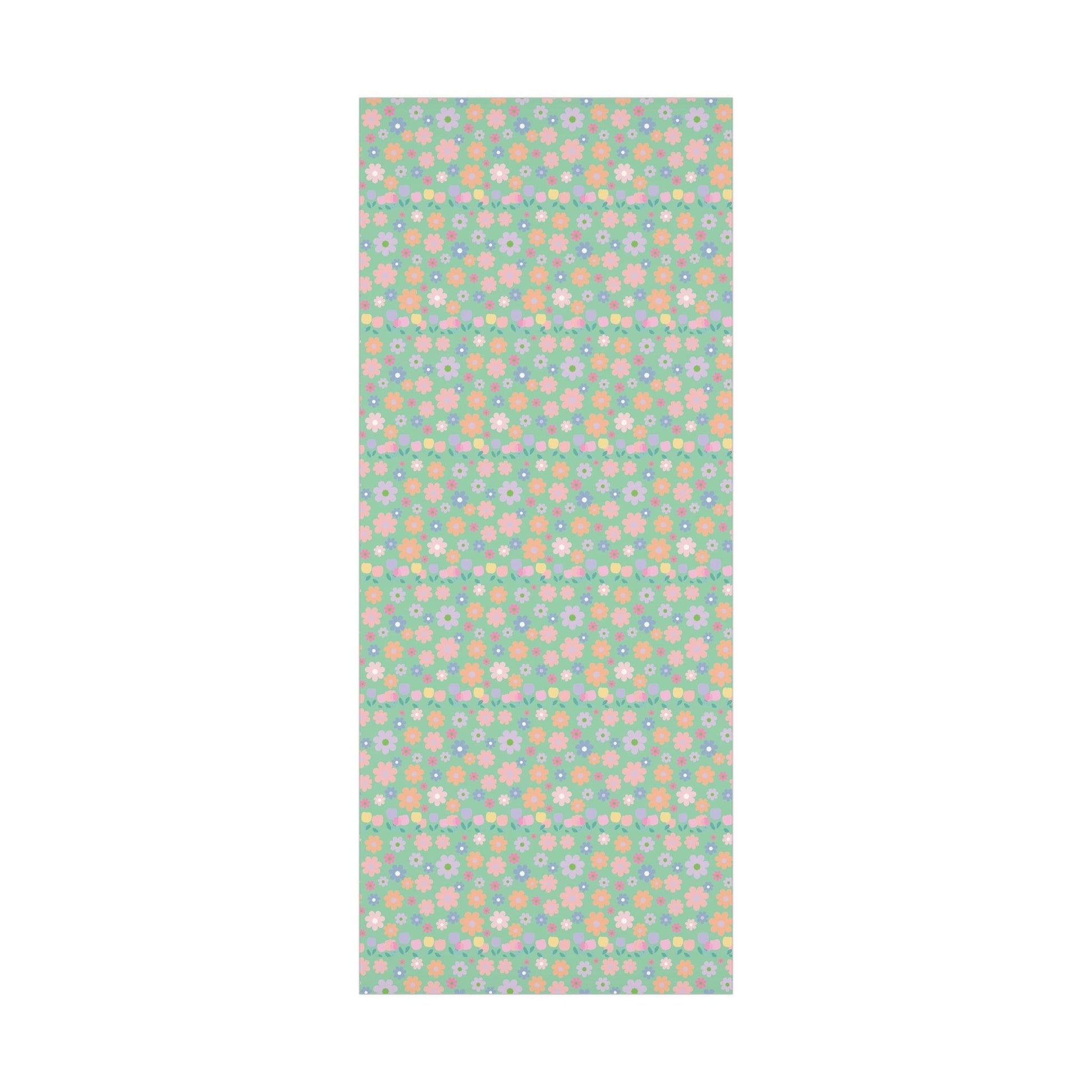 Mint Green Soft Pink, Peach, Purple, and Green Floral Wrapping Paper Perfect for Elegant Gifts, Weddings Spring Celebrations Bridal Showers - MRSBYVALLE