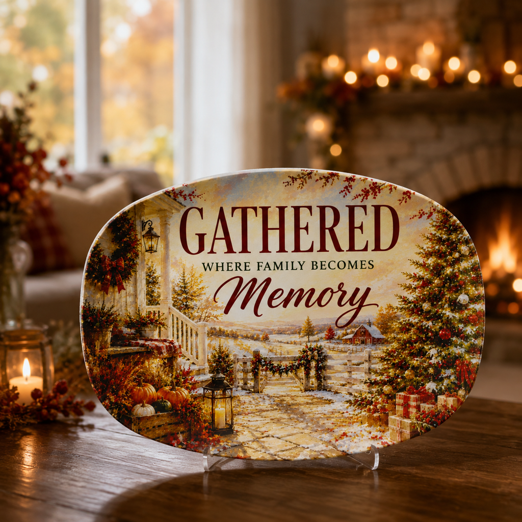 Gathered Family Memories Serving Platter | Family Gathering & Holiday Entertaining Platter