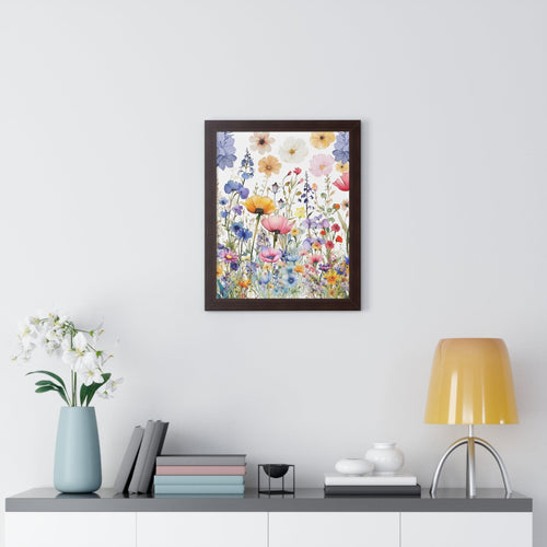 New House Discover Bohemian Elegance Watercolor Wildflower Framed Vertical Posters Premium Boho Wall Art for Your Home Decor, Wedding, Bridal Shower Gift - MRSBYVALLE