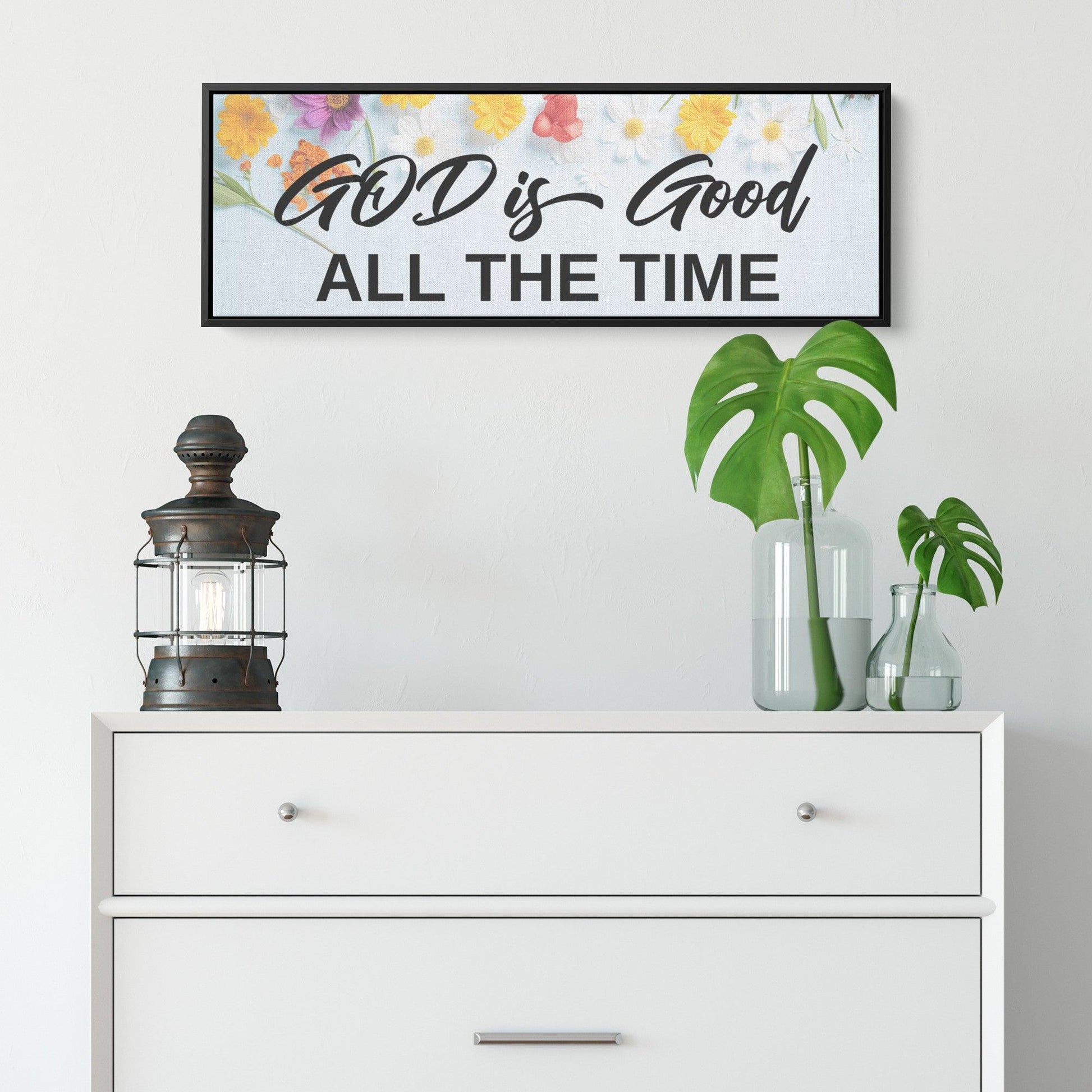 New House Divine Panoramic Framed Canvas GOD is Good all the time Inspirational Artwork for Your Home Decor - MRSBYVALLE