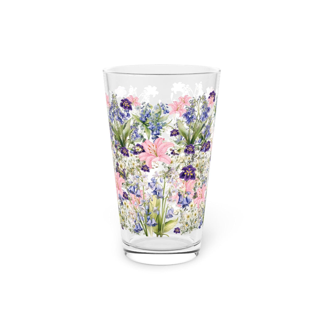 New House Pint 16oz Pint Glass Purple Pink Lily Party Drinkware, Cocktail Glass Housewarming, Wedding, Bridal Shower Glass, Mother's Day - MRSBYVALLE