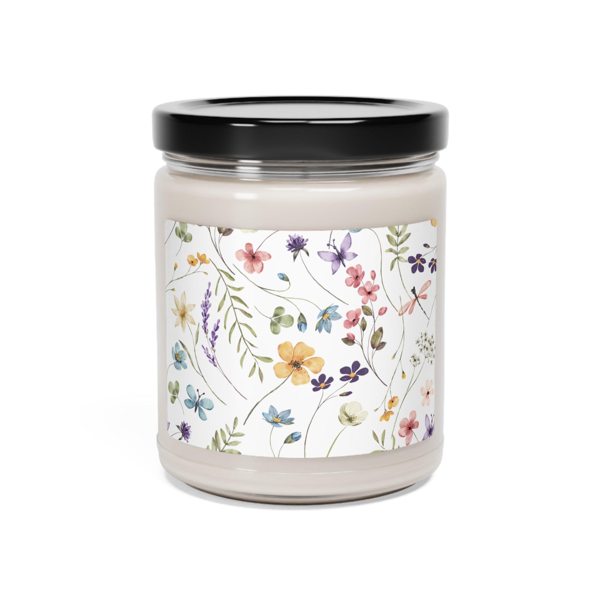 New House Wildflowers Bliss 9oz Hand-Poured Soy Candle with Sweet Cherry Aroma Perfect for Relaxation & Home Ambiance Scented Soy Candle, 9oz - MRSBYVALLE