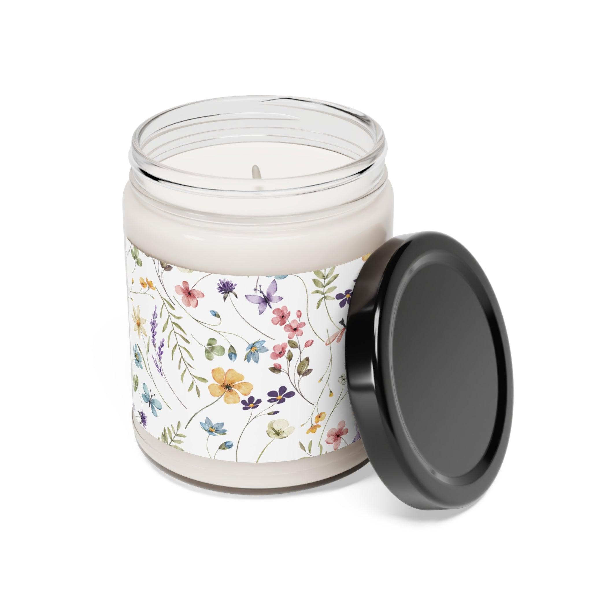 New House Wildflowers Bliss 9oz Hand-Poured Soy Candle with Sweet Cherry Aroma Perfect for Relaxation & Home Ambiance Scented Soy Candle, 9oz - MRSBYVALLE