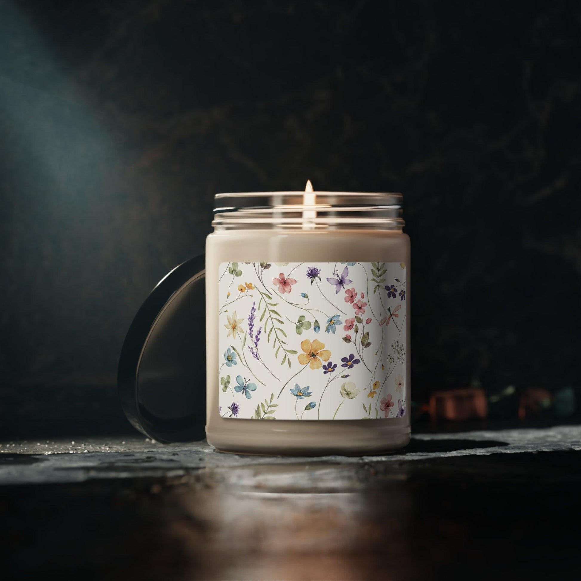 New House Wildflowers Bliss 9oz Hand-Poured Soy Candle with Sweet Cherry Aroma Perfect for Relaxation & Home Ambiance Scented Soy Candle, 9oz - MRSBYVALLE