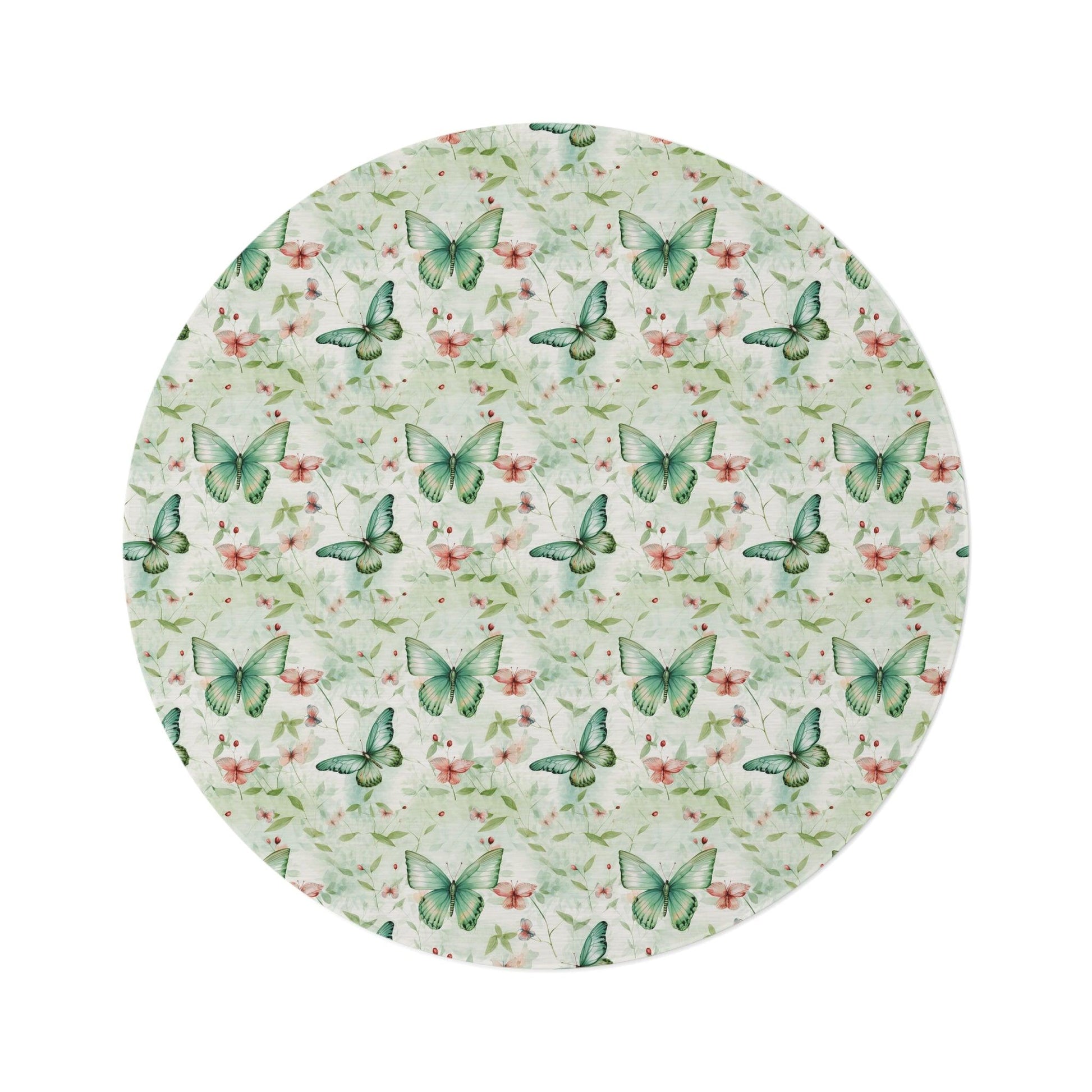 Pastel Mint Green, Yellow & Blue Floral Round Rug Whimsical Charm to Your Home Decor, Housewarming Gift Newlywed New House Rug interior Designer - MRSBYVALLE