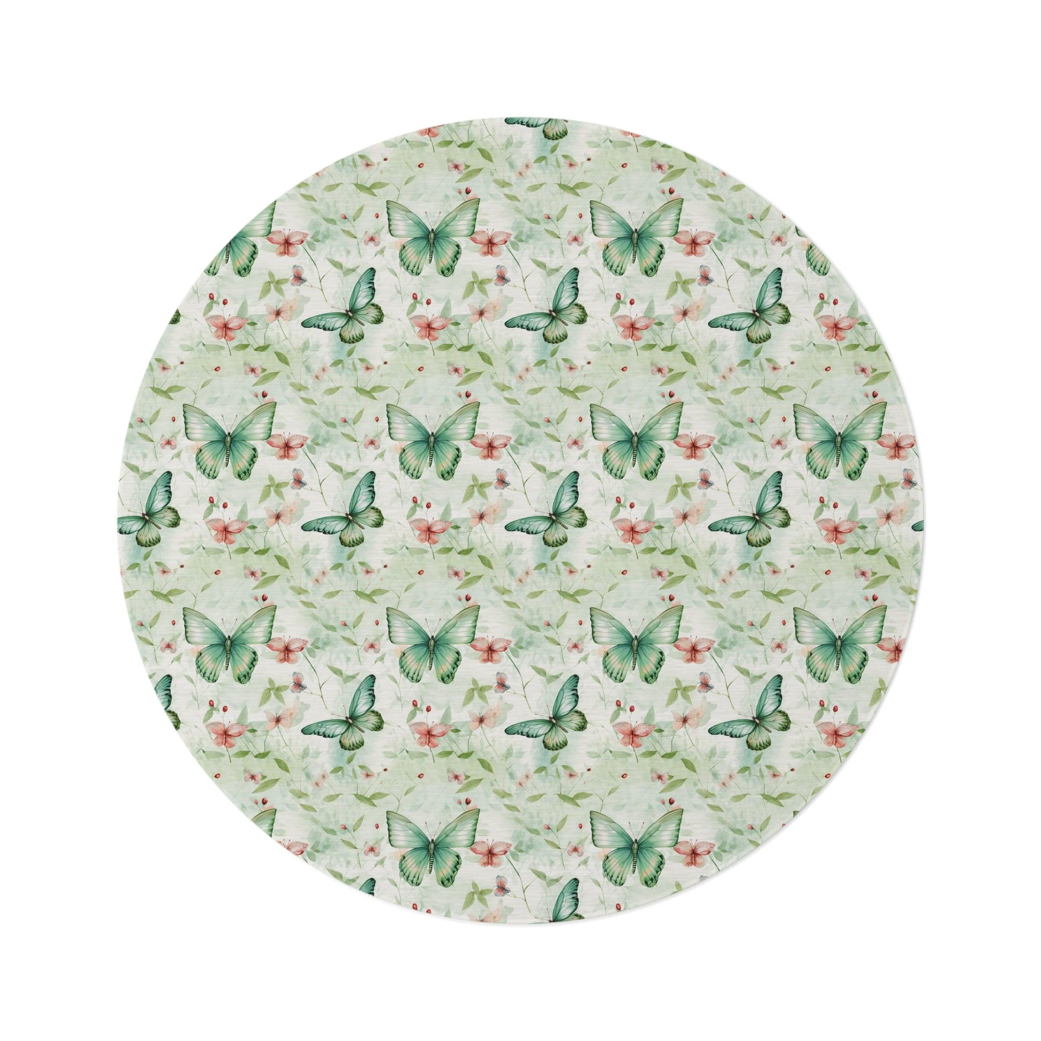 Pastel Mint Green, Yellow & Blue Floral Round Rug Whimsical Charm to Your Home Decor, Housewarming Gift Newlywed New House Rug interior Designer - MRSBYVALLE