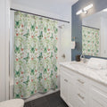 Pastel Mint Green, Yellow & Blue Floral Shower Curtain Modern Bathroom Decor Bathroom Decor Housewarming New House Gift Newlywed Wedding Gift - MRSBYVALLE