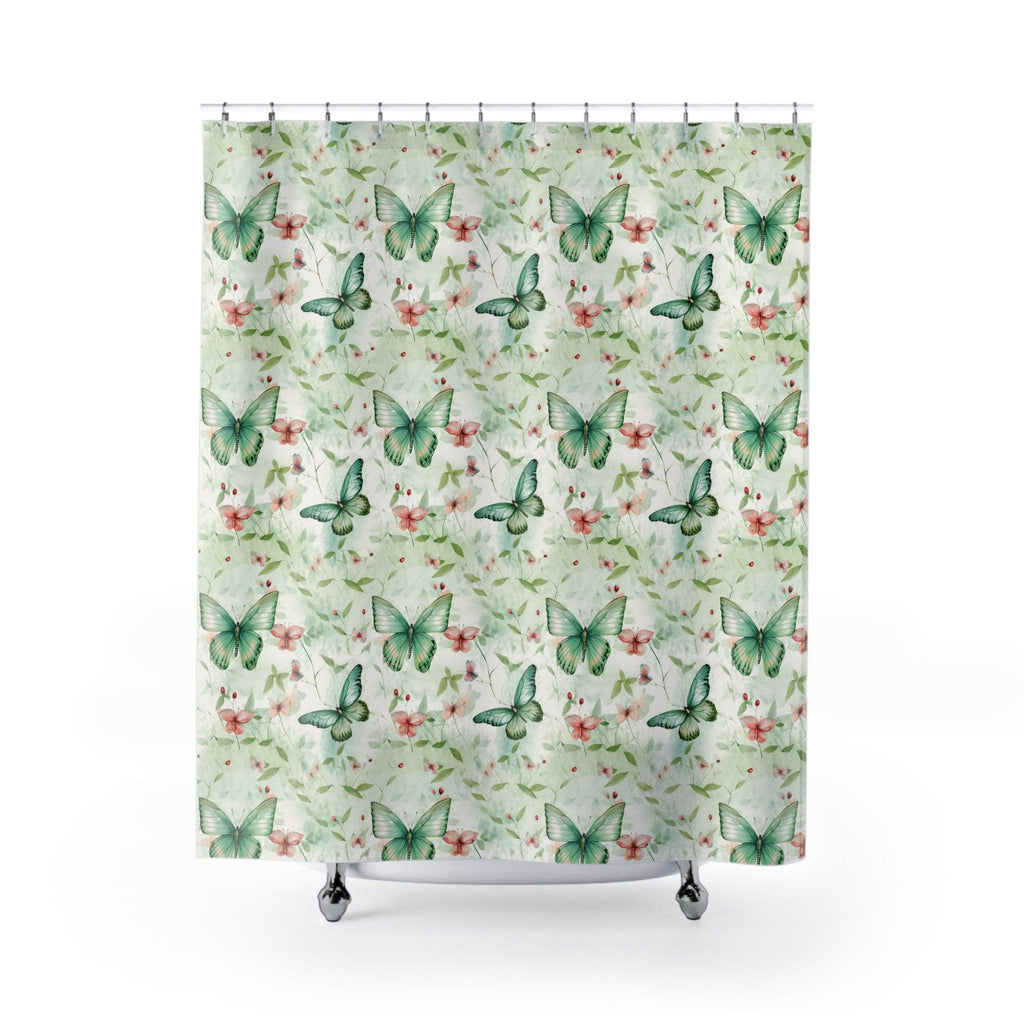 Pastel Mint Green, Yellow & Blue Floral Shower Curtain Modern Bathroom Decor Bathroom Decor Housewarming New House Gift Newlywed Wedding Gift - MRSBYVALLE