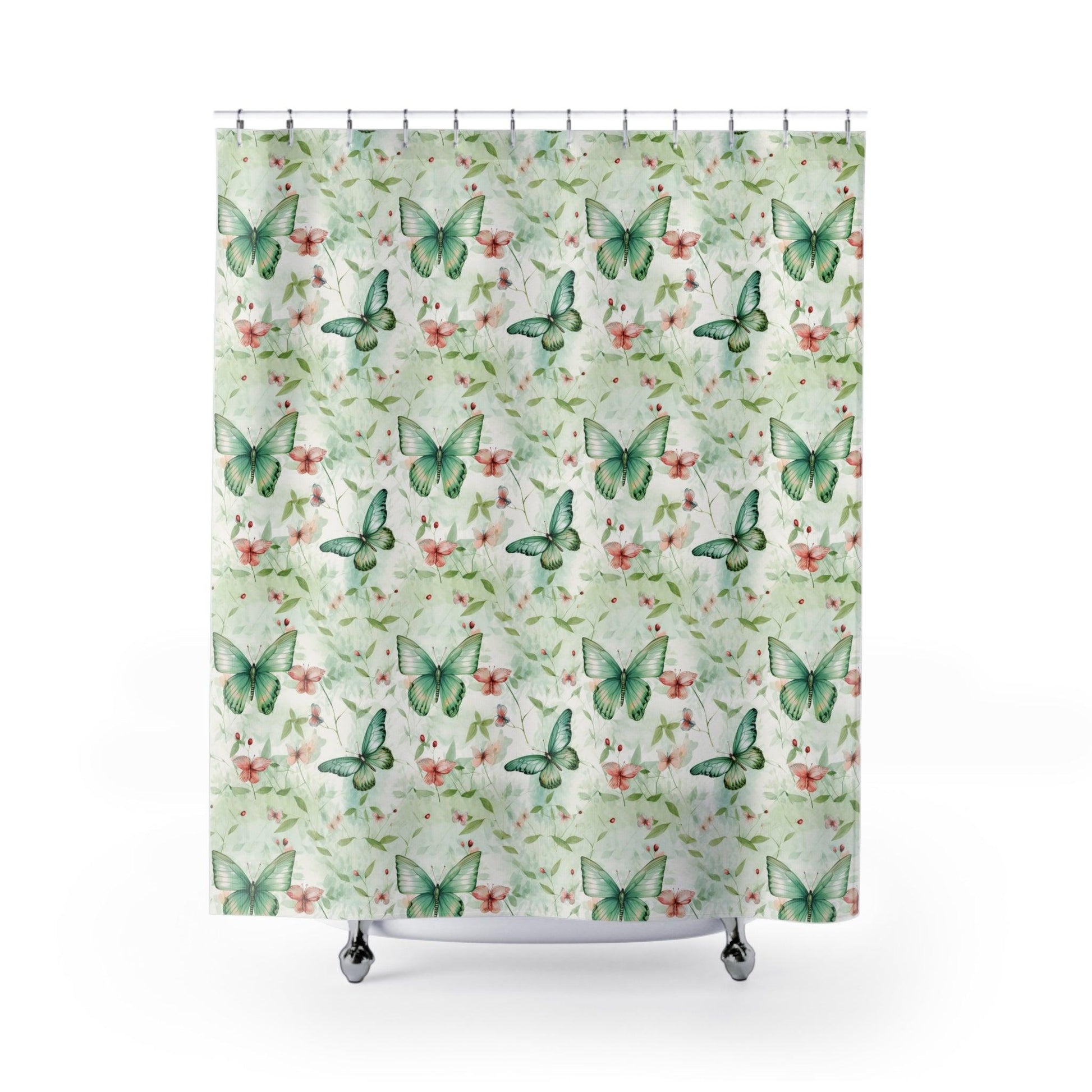 Pastel Mint Green, Yellow & Blue Floral Shower Curtain Modern Bathroom Decor Bathroom Decor Housewarming New House Gift Newlywed Wedding Gift - MRSBYVALLE