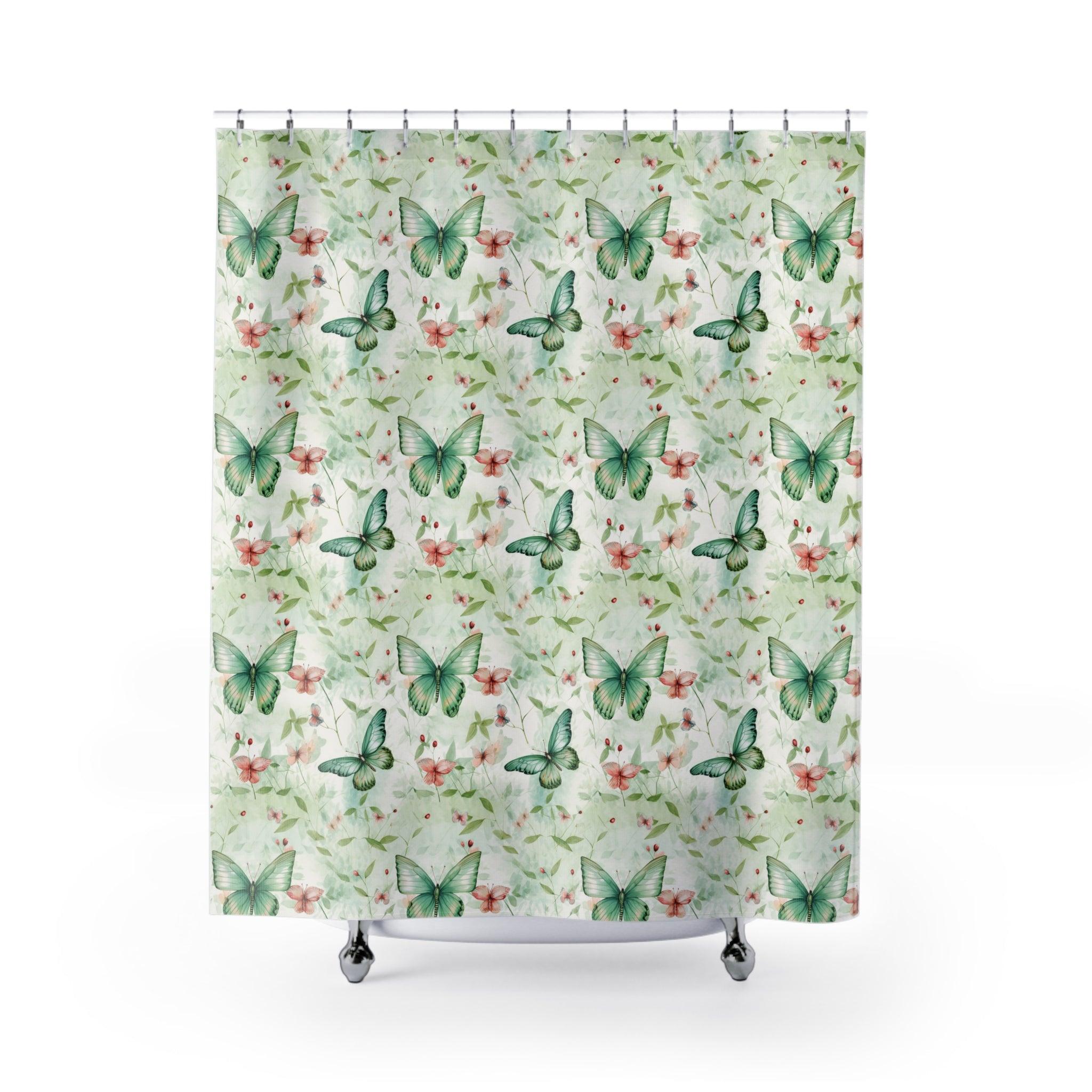 Pastel Mint Green, Yellow & Blue Floral Shower Curtain Modern Bathroom Decor Bathroom Decor Housewarming New House Gift Newlywed Wedding Gift - MRSBYVALLE