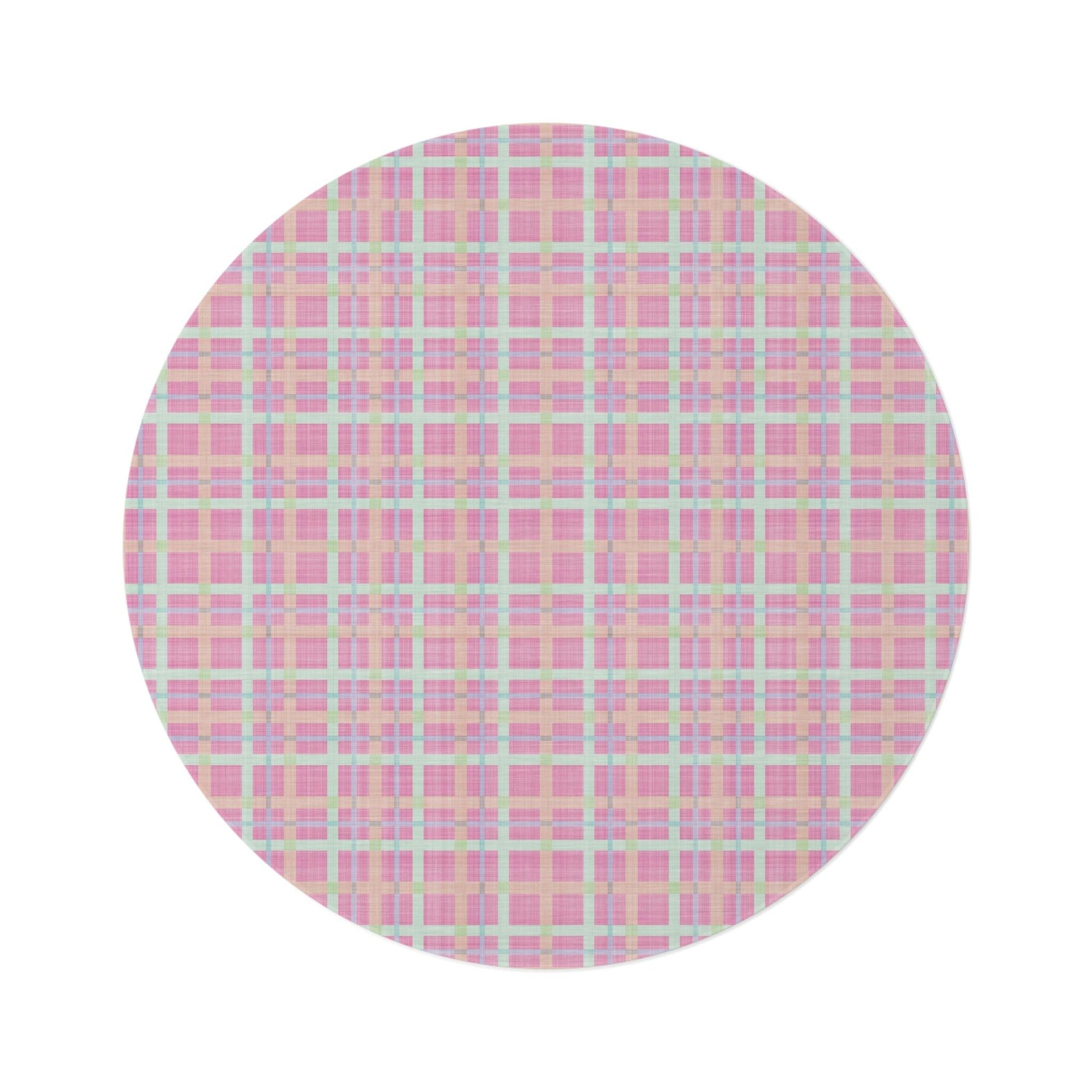 Pastel Pink and Blue Illusion Round Rug White Touch of Whimsical Charm to Your Home Decor, Housewarming Gift Newlywed New House Rug interior Designer - MRSBYVALLE