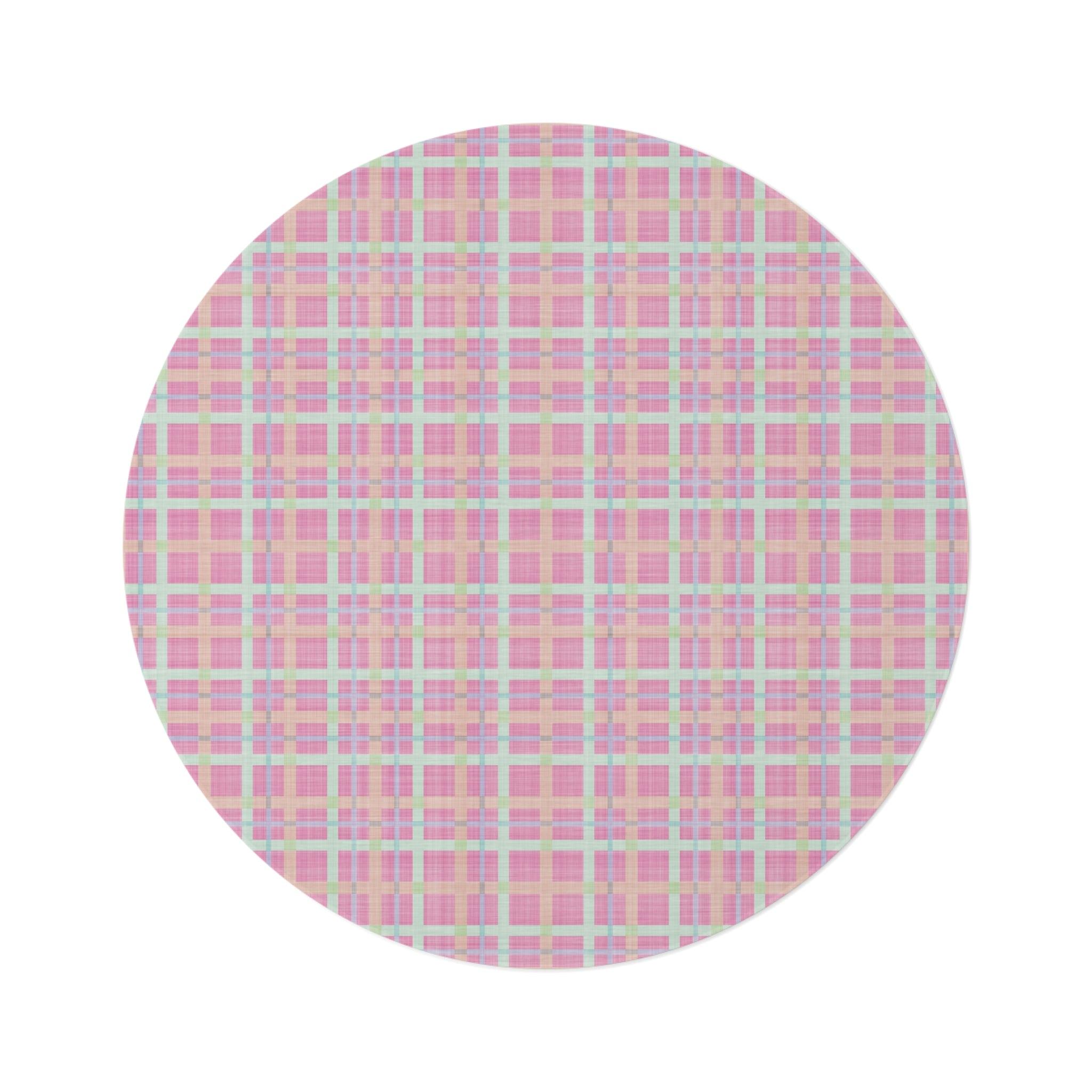 Pastel Pink and Blue Illusion Round Rug White Touch of Whimsical Charm to Your Home Decor, Housewarming Gift Newlywed New House Rug interior Designer - MRSBYVALLE