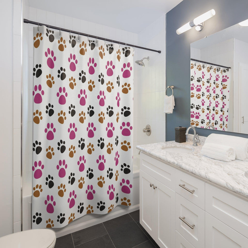 Paw Print Shower Curtain Perfect for Pet Lover Bathroom 71x74, Modern Bathroom Decor Bathroom Decor Housewarming New House Gift Newlywed - MRSBYVALLE