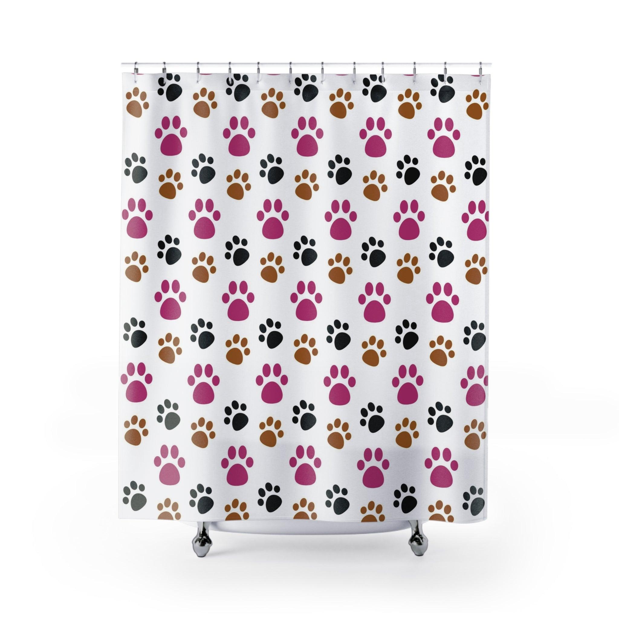 Paw Print Shower Curtain Perfect for Pet Lover Bathroom 71x74, Modern Bathroom Decor Bathroom Decor Housewarming New House Gift Newlywed - MRSBYVALLE