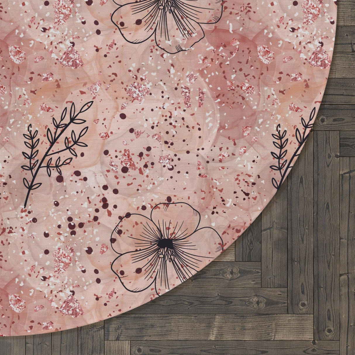 Pink Boho Cottagecore Round Rug (60x60) Whimsical Earthy Floor Decor Your Home Decor, Housewarming Gift Newlywed New House Rug interior Designer - MRSBYVALLE