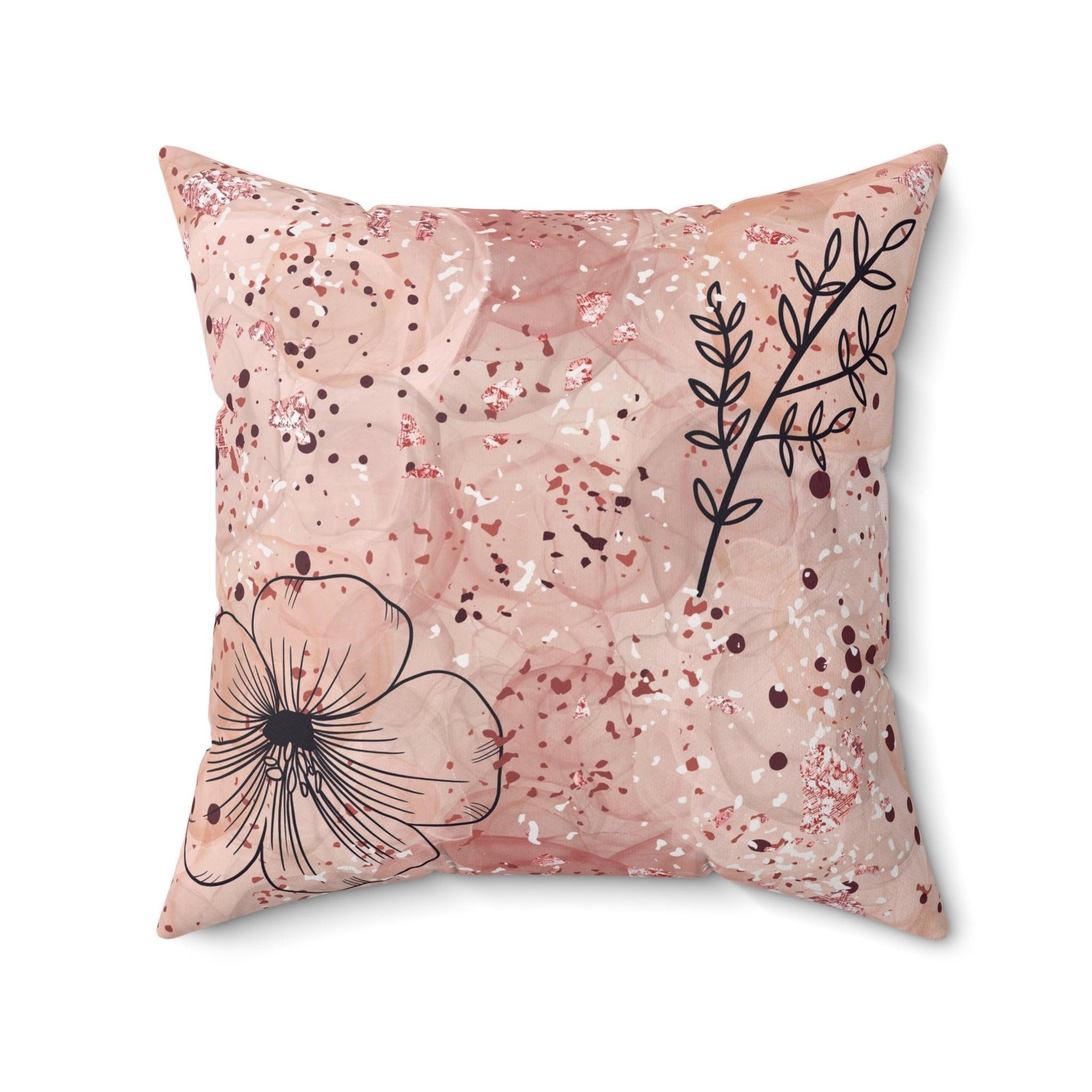 Pink BOHO Floral Square Pillow Pet Lover Elegance Charm to Your Décor Stylish Accent Housewarming Gift New House, Bridal Shower Gift - MRSBYVALLE