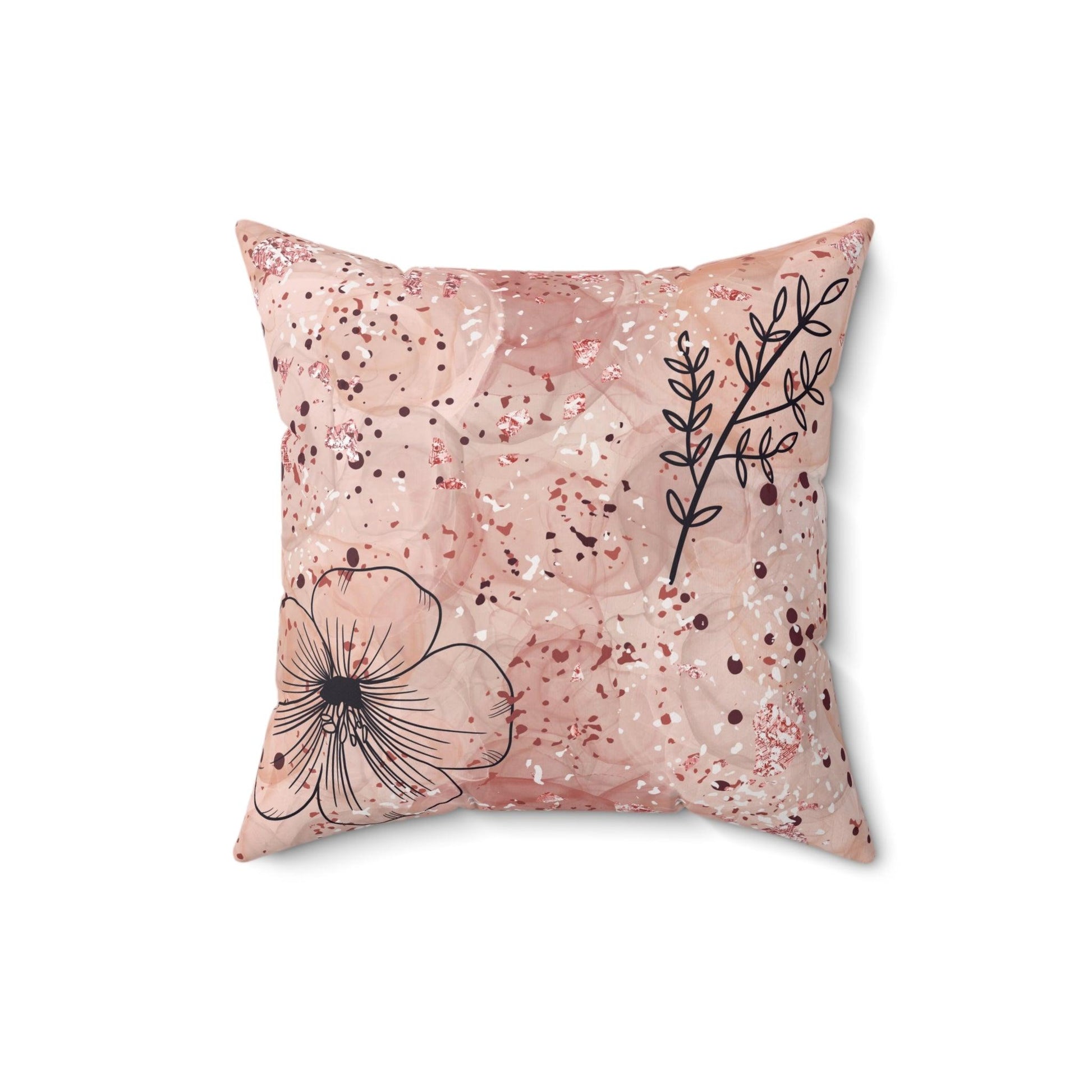 Pink BOHO Floral Square Pillow Pet Lover Elegance Charm to Your Décor Stylish Accent Housewarming Gift New House, Bridal Shower Gift - MRSBYVALLE