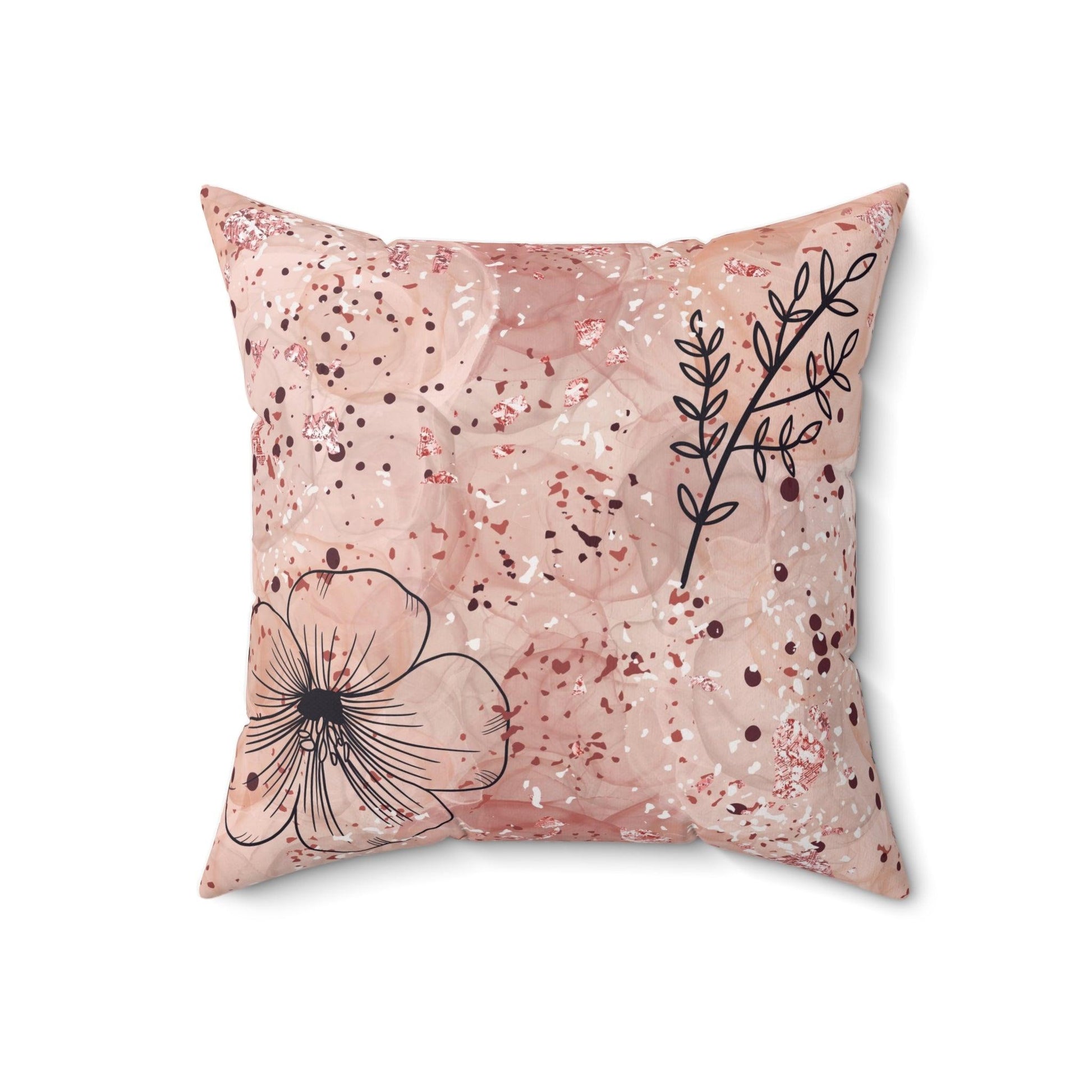 Pink BOHO Floral Square Pillow Pet Lover Elegance Charm to Your Décor Stylish Accent Housewarming Gift New House, Bridal Shower Gift - MRSBYVALLE