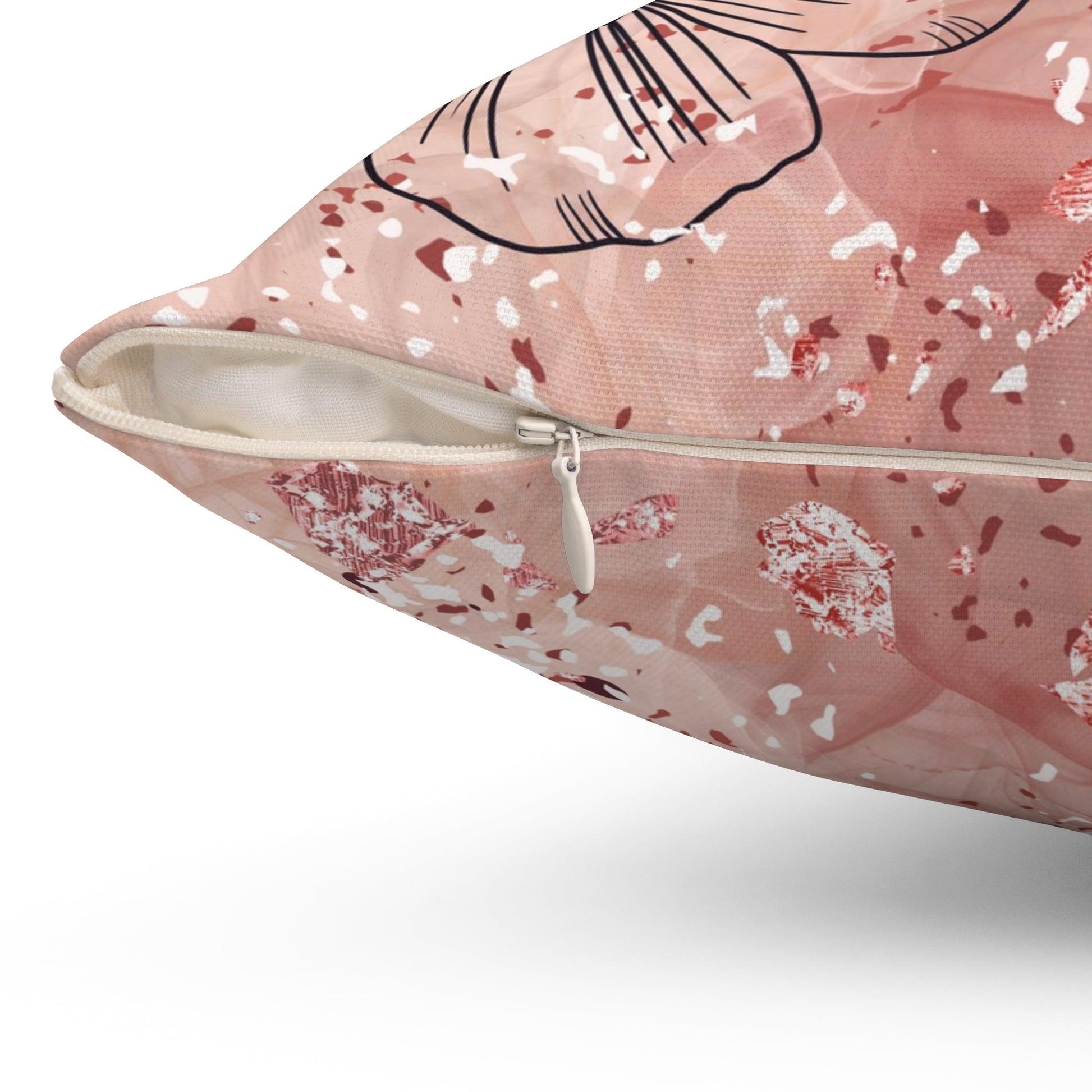 Pink BOHO Floral Square Pillow Pet Lover Elegance Charm to Your Décor Stylish Accent Housewarming Gift New House, Bridal Shower Gift - MRSBYVALLE