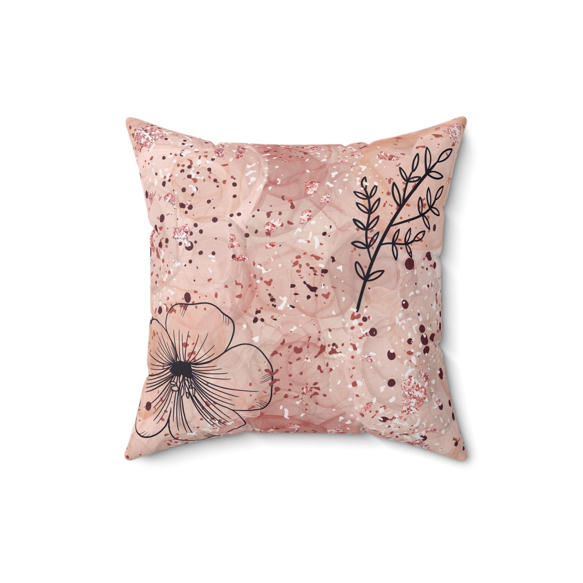 Pink BOHO Floral Square Pillow Pet Lover Elegance Charm to Your Décor Stylish Accent Housewarming Gift New House, Bridal Shower Gift - MRSBYVALLE